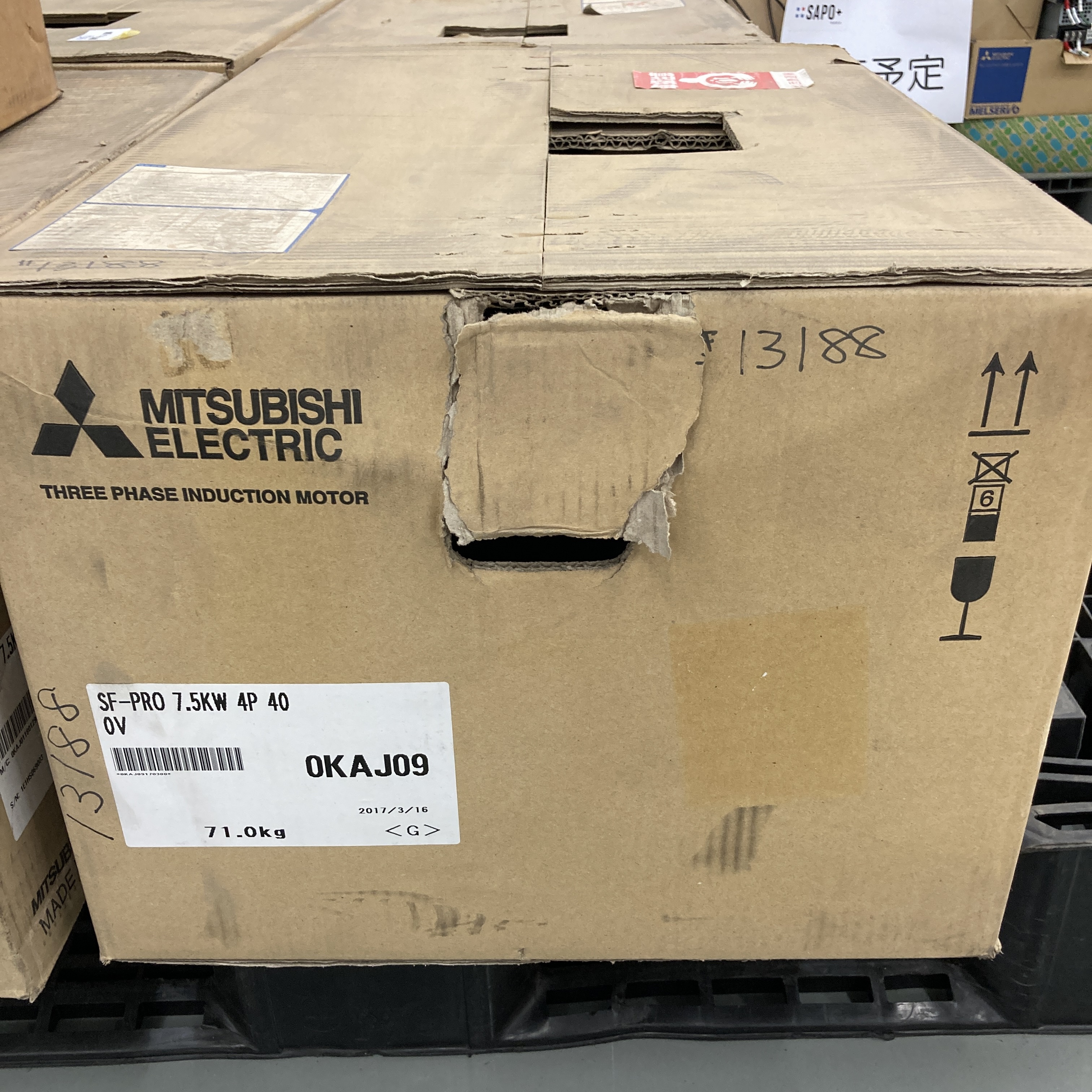 SF-PRO 7.5kw 4P 400V 2017年製 屋外形三相高効率インダクションモータ 三菱電機