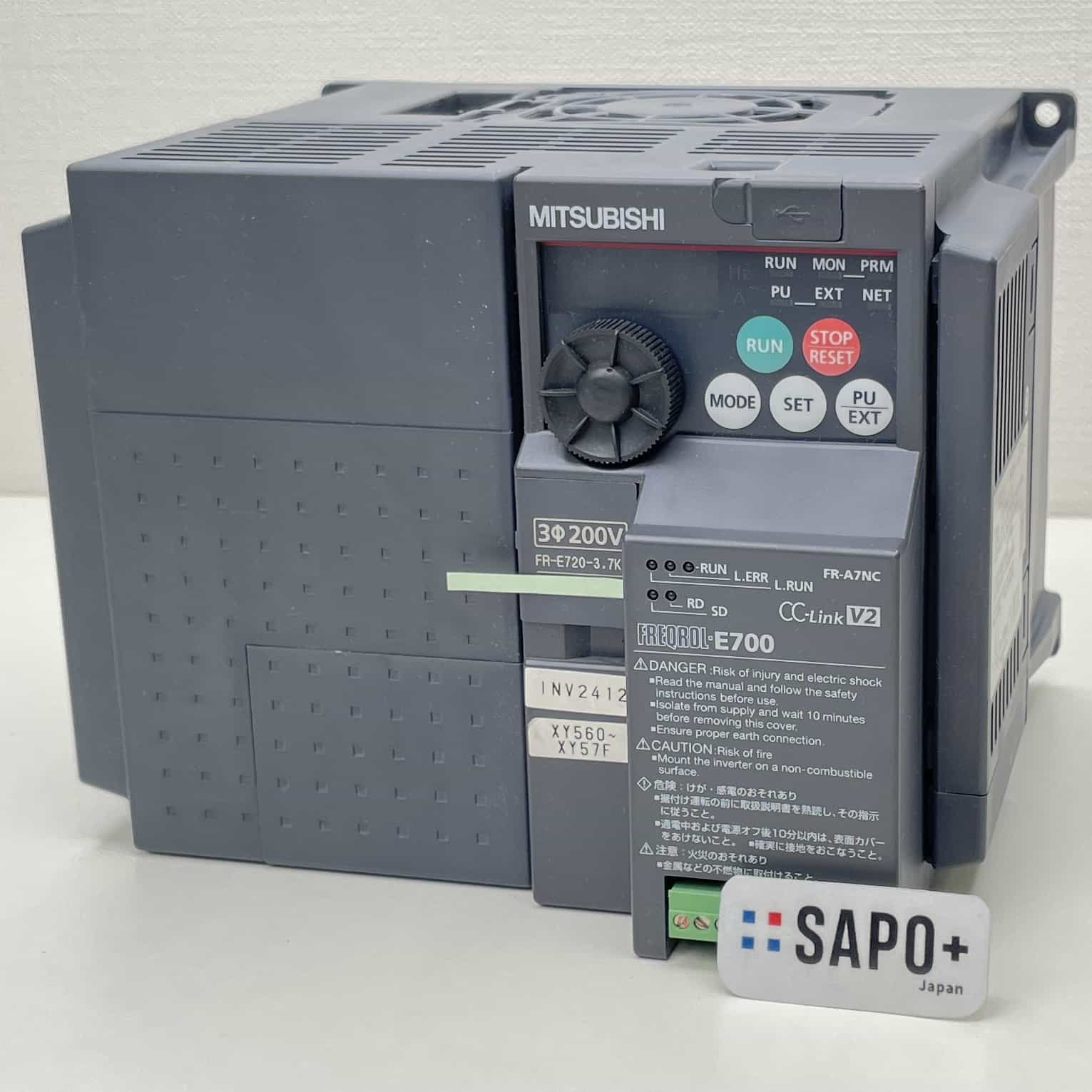 FR-E720-3.7K (FR-A7NC付属) 2019年製 インバータ（三相200Vクラス・3.7kW・CC-Link通信オプション付） 三菱電機