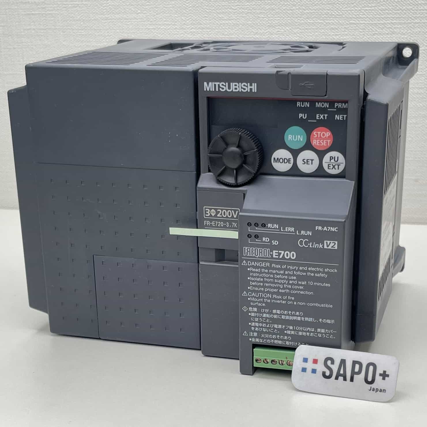 FR-E720-3.7K (FR-A7NC付属) 2018年製 インバータ（三相200Vクラス・3.7kW・CC-Link通信オプション付） 三菱電機