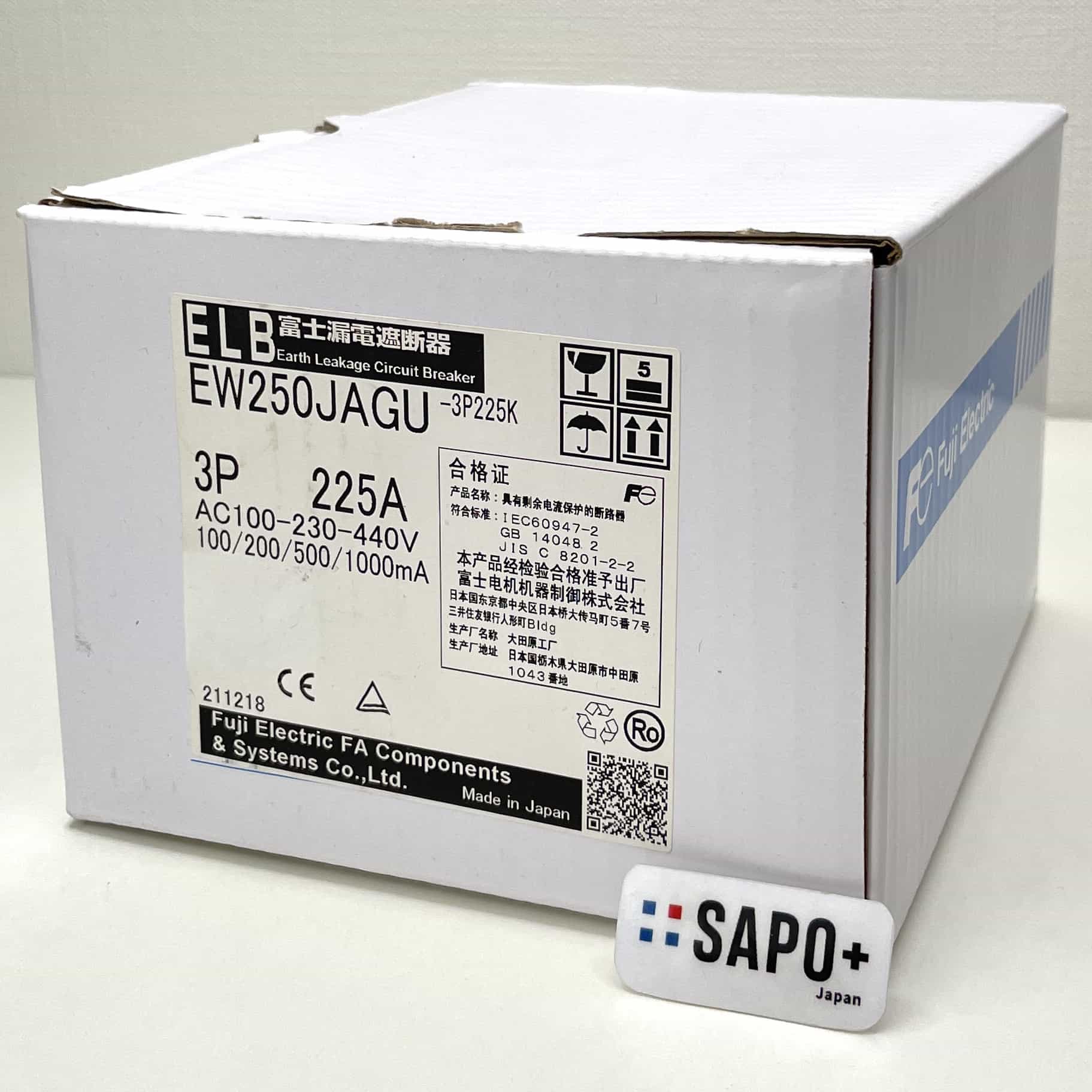 EW250JAGU-3P225K 漏電遮断器 富士電機