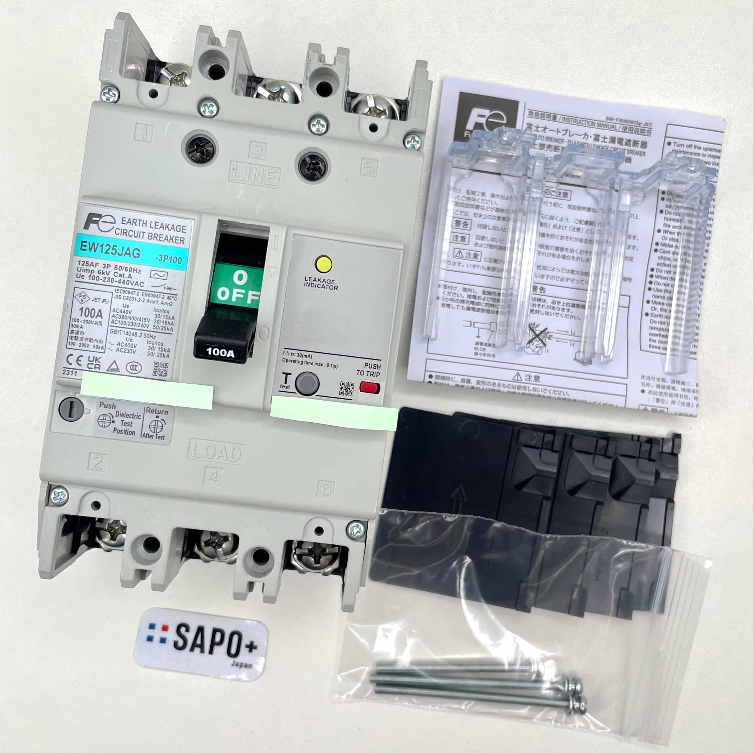 EW125JAG-3P100 漏電遮断器 富士電機