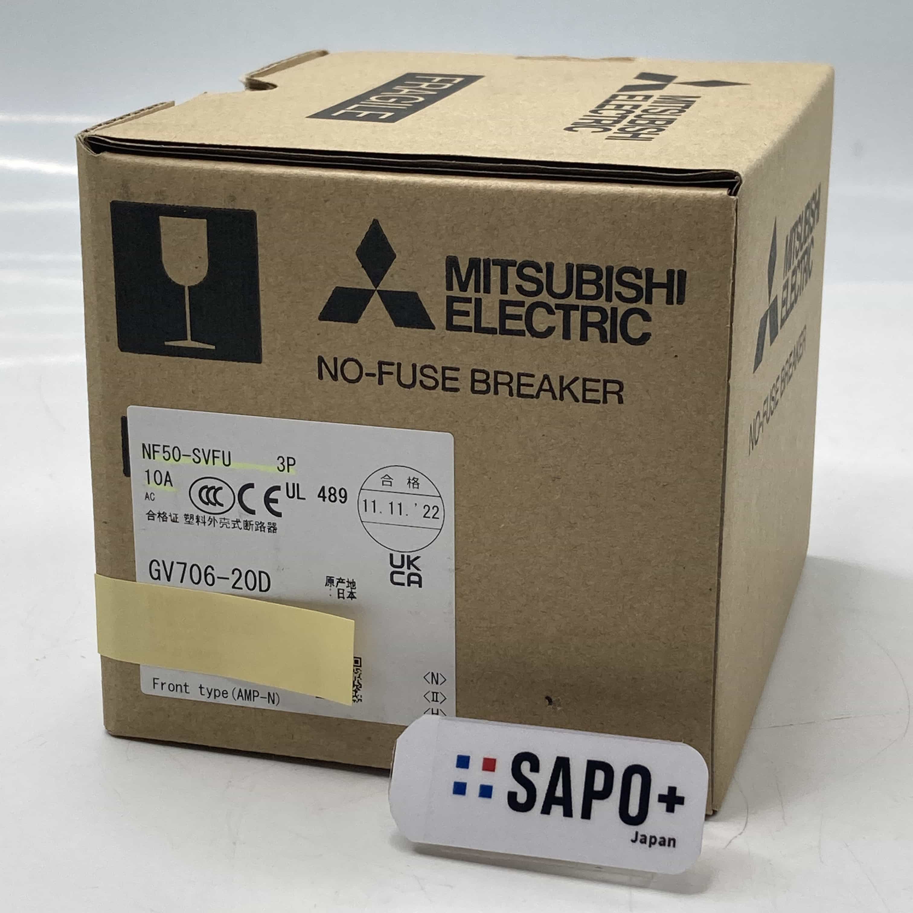 NF50-SVFU*3P10A 2022年製 テープ付着跡有 配線用遮断器 NFシリーズ 3P 10A 三菱電機