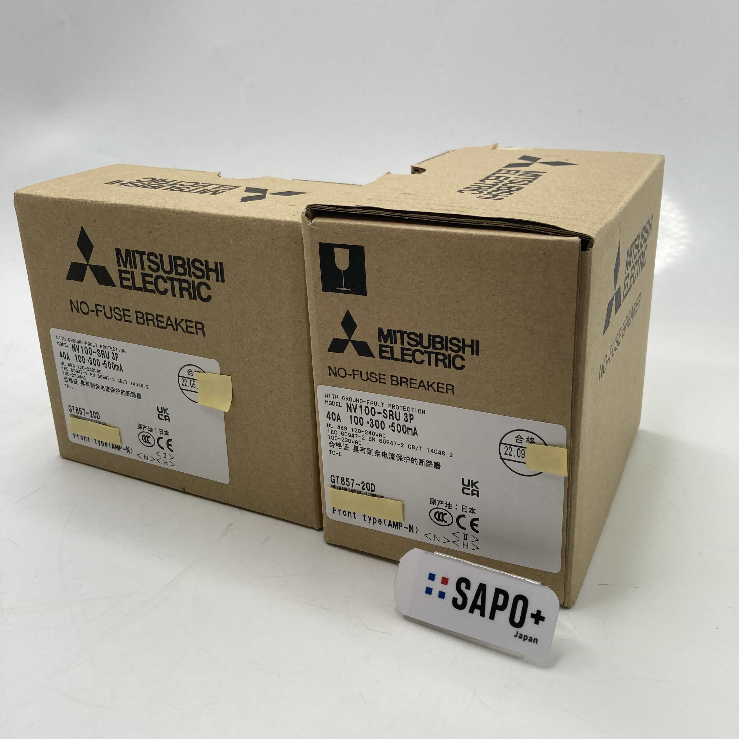NV100-SRU*3P40A-100・300・500mA 2022年製 箱破れ有/箱汚れ有 配線用遮断器 NVシリーズ 3P 40A 三菱電機