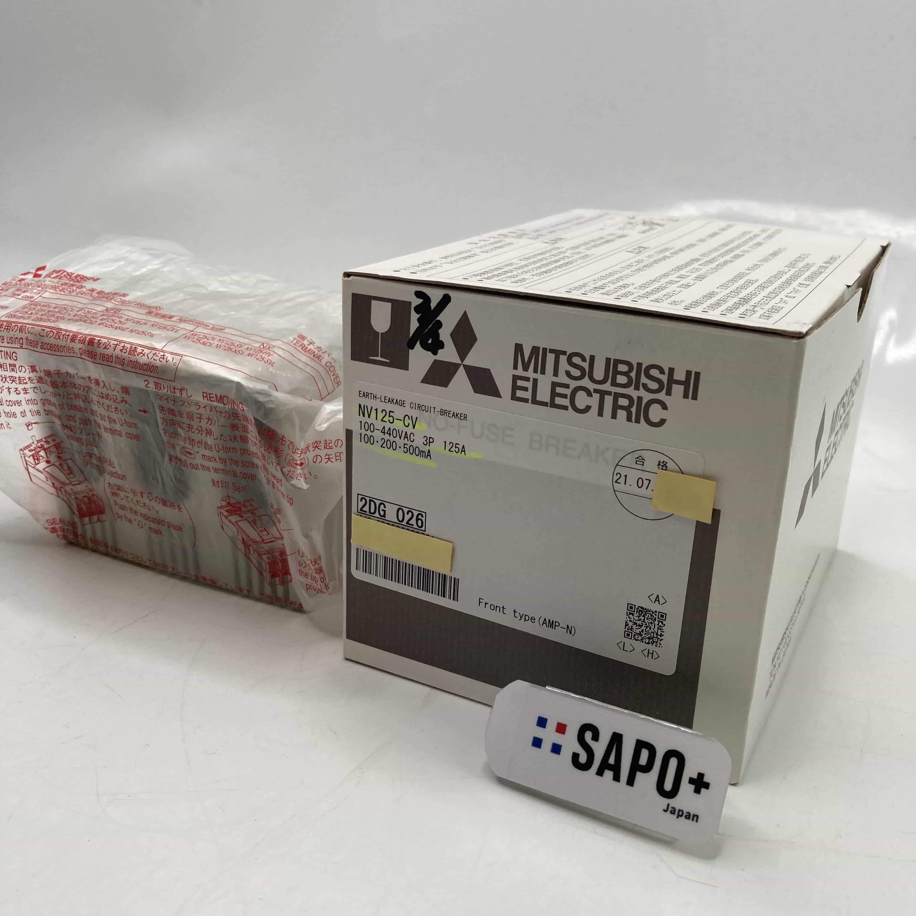 NV125-CV100-440VAC*3P125A-100・200・500mA 2022年製 汚れ有/印字有/箱は選べません 配線用遮断器 NVシリーズ 3P 125A 三菱電機
