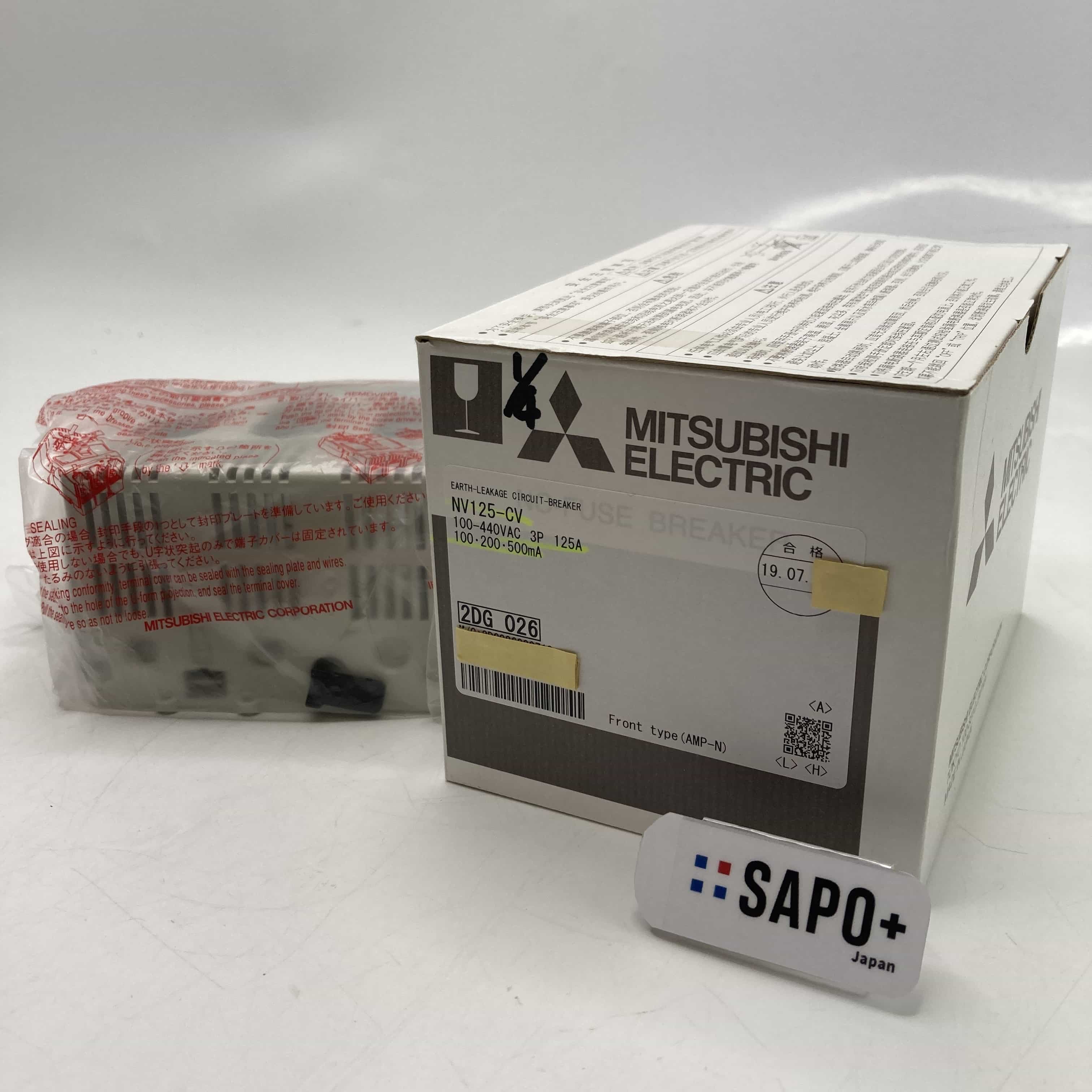 NV125-CV100-440VAC*3P125A-100・200・500mA 2022年製 箱潰れ有/汚れ有/印字有/テープ付着有 配線用遮断器 NVシリーズ 3P 125A 三菱電機