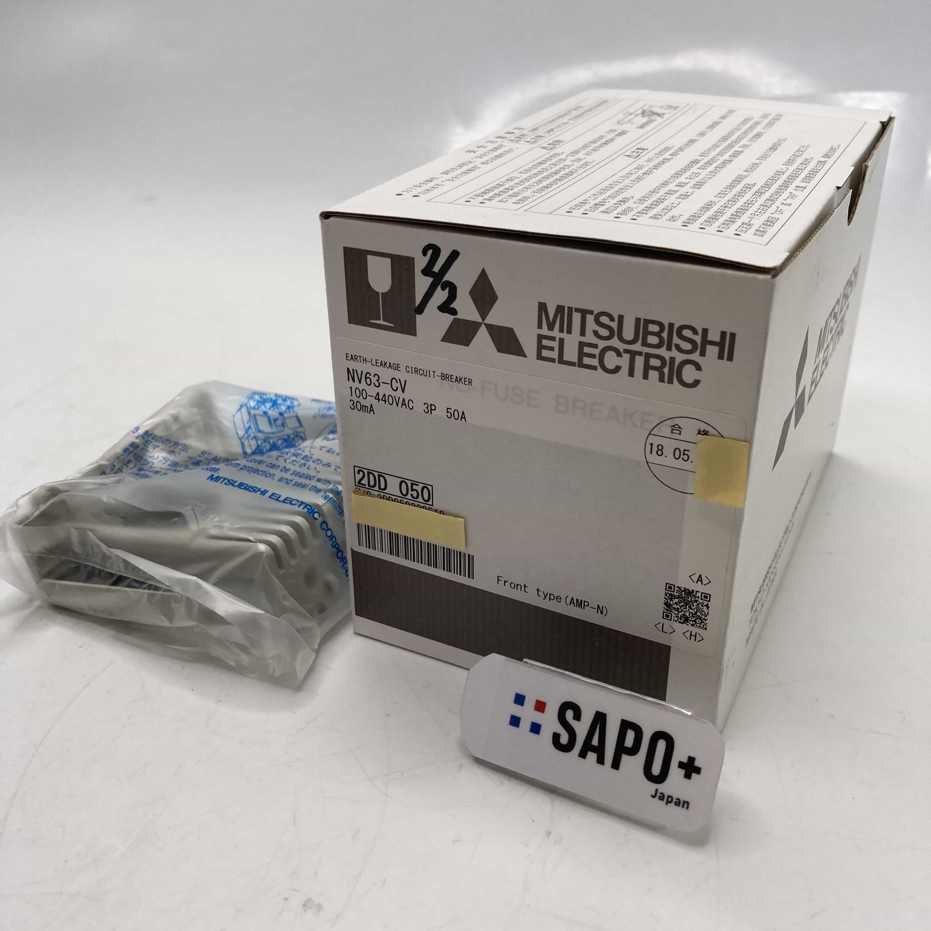 NV63-CV100-440VAC*3P50A-30mA 2022年製 汚れ有/印字有 配線用遮断器 NVシリーズ 3P 50A 三菱電機