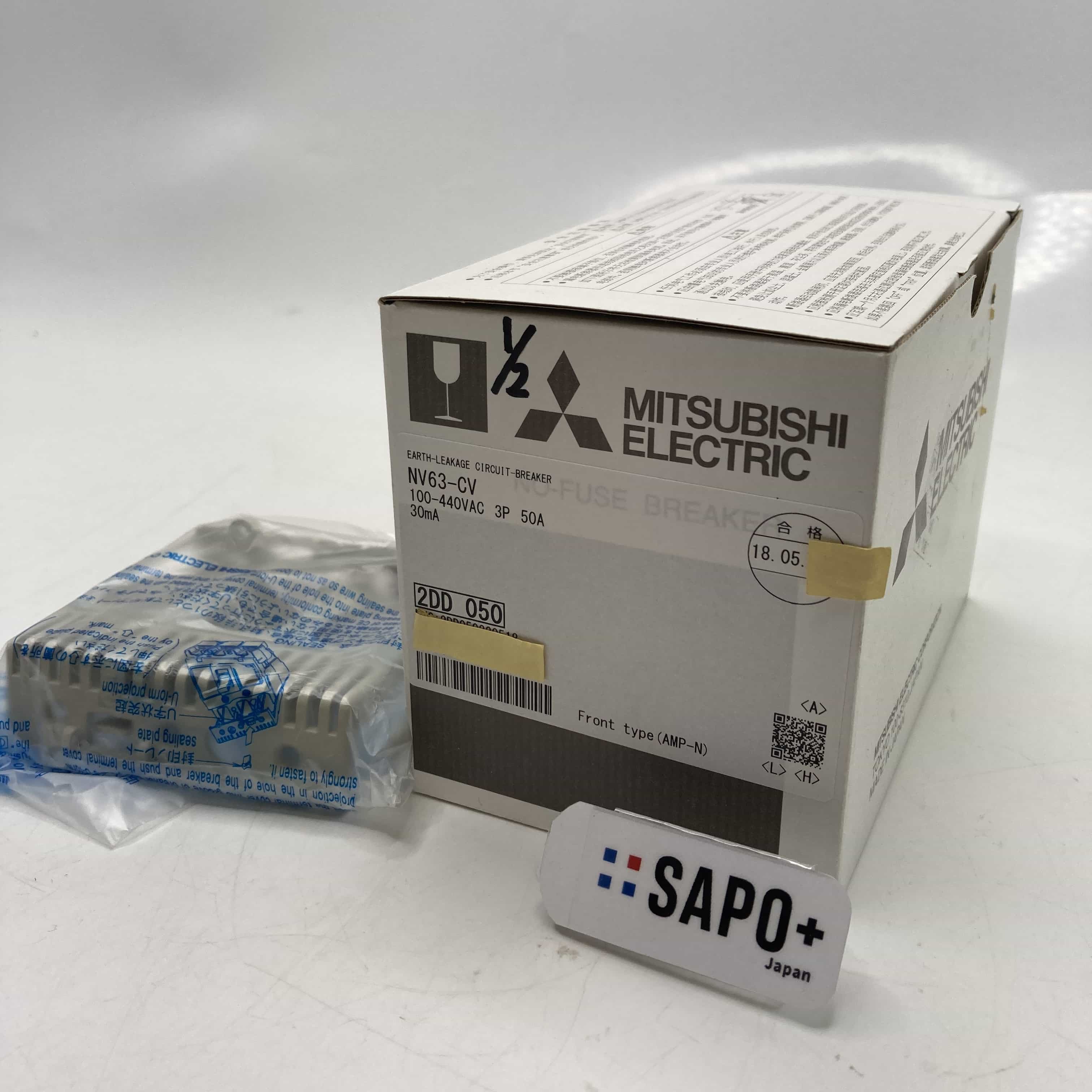 NV63-CV100-440VAC*3P50A-30mA 2022年製 箱破れ有/汚れ有/印字有 配線用遮断器 NVシリーズ 3P 50A 三菱電機