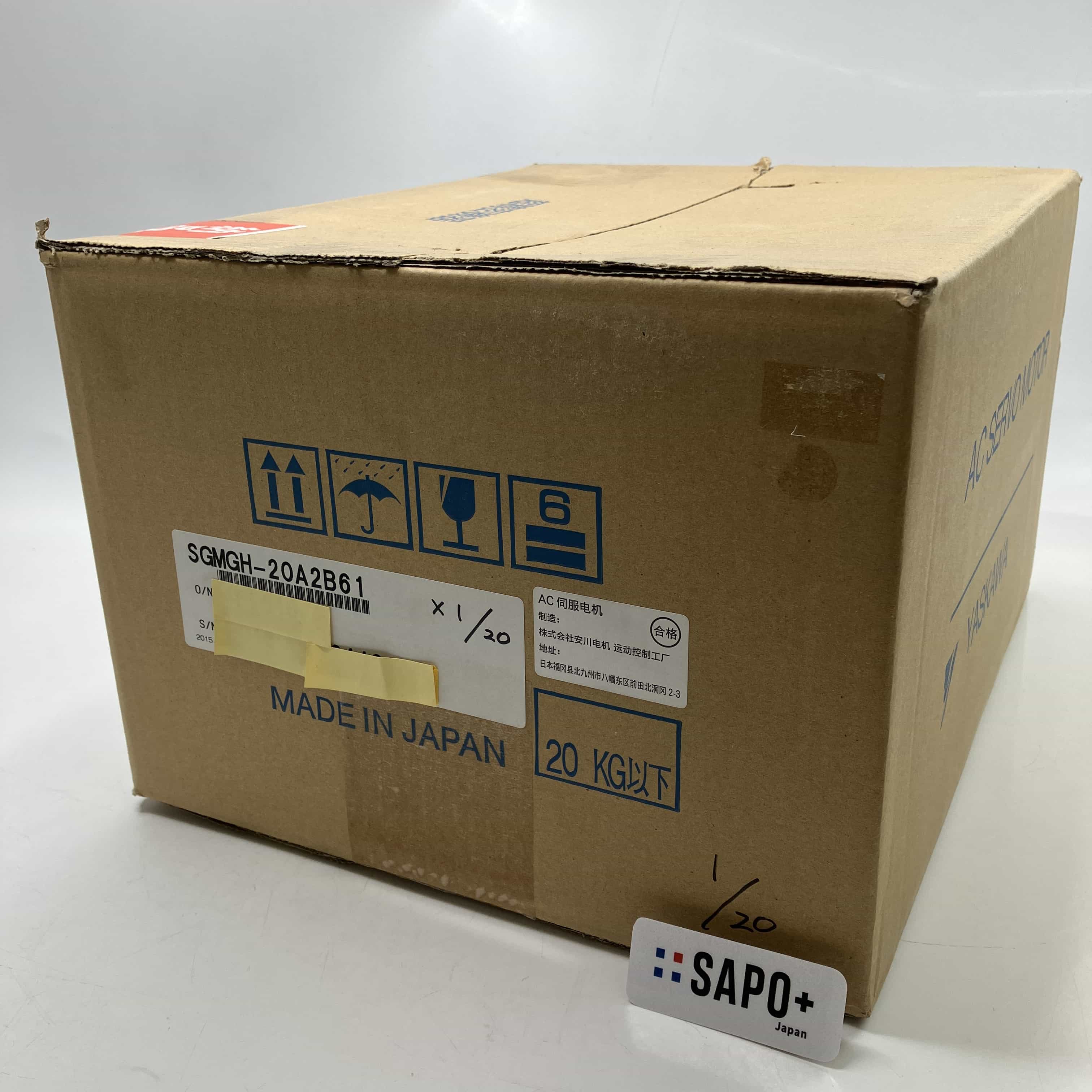 SGMGH-20A2B61 2015年製 箱破れ有/箱潰れ有/汚れ有/印字有/テープ付着有/テープ付着跡有/箱は選べません サーボモータ SGMGHシリーズ 2kW 安川電機