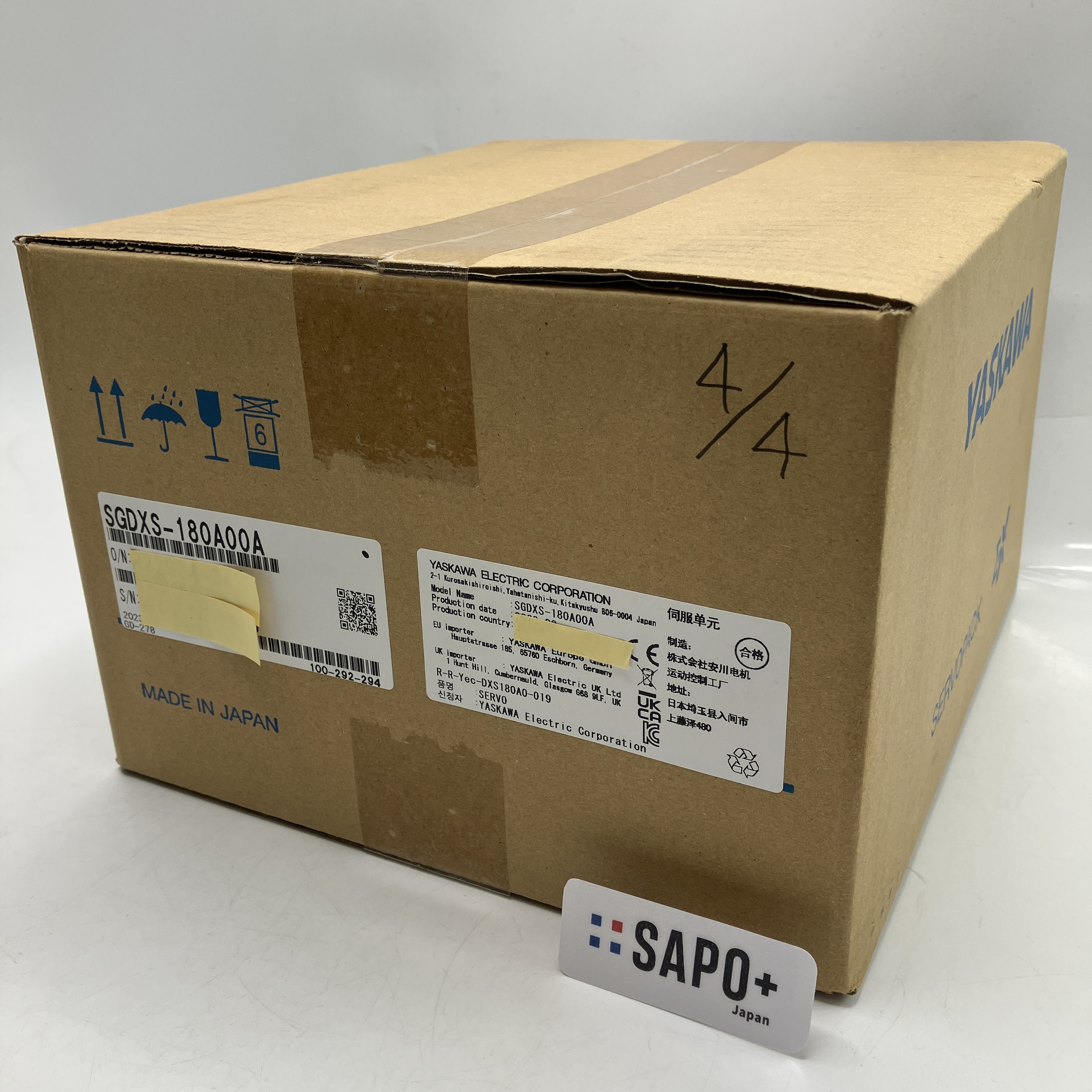 SGDXS-180A00A 2023年製 箱潰れ有/印字有/テープ付着有/箱は選べません サーボパック SGDXSシリーズ 18kW 安川電機