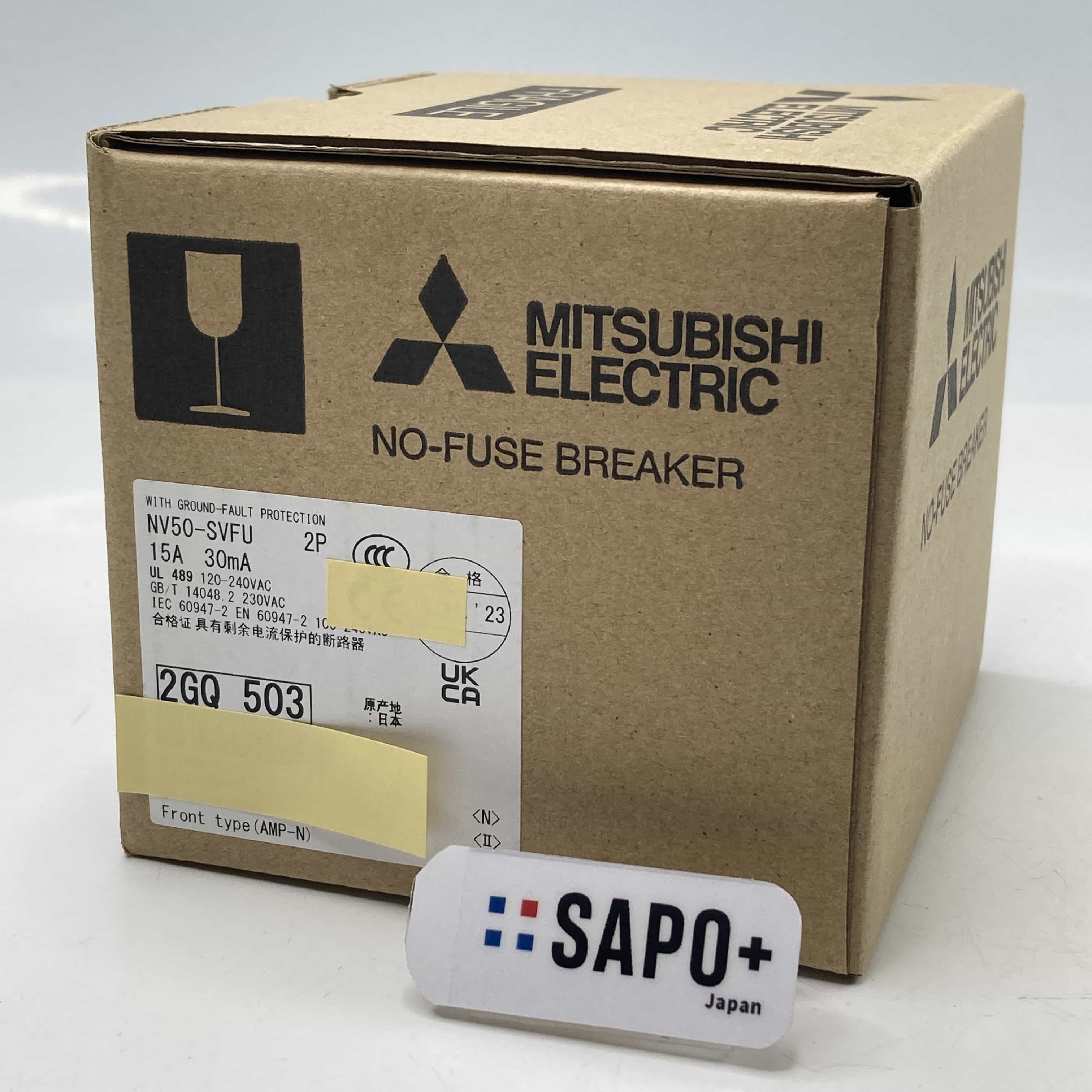 NV50-SVFU 15A 30mA 2023年製 テープ付着跡有 低圧遮断器 三菱電機