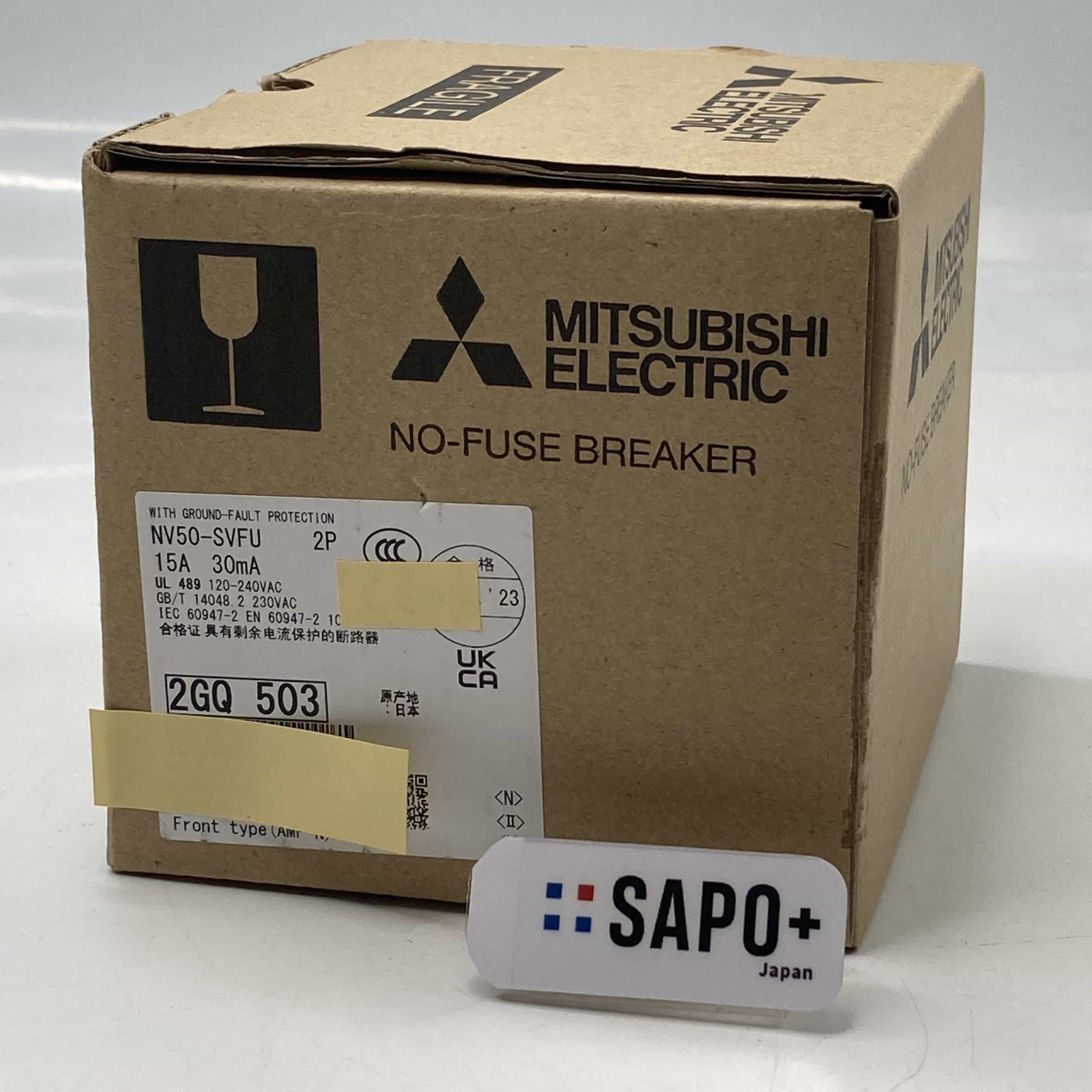 NV50-SVFU 15A 30mA 2023年製 箱破れ有/テープ付着跡有 低圧遮断器 三菱電機