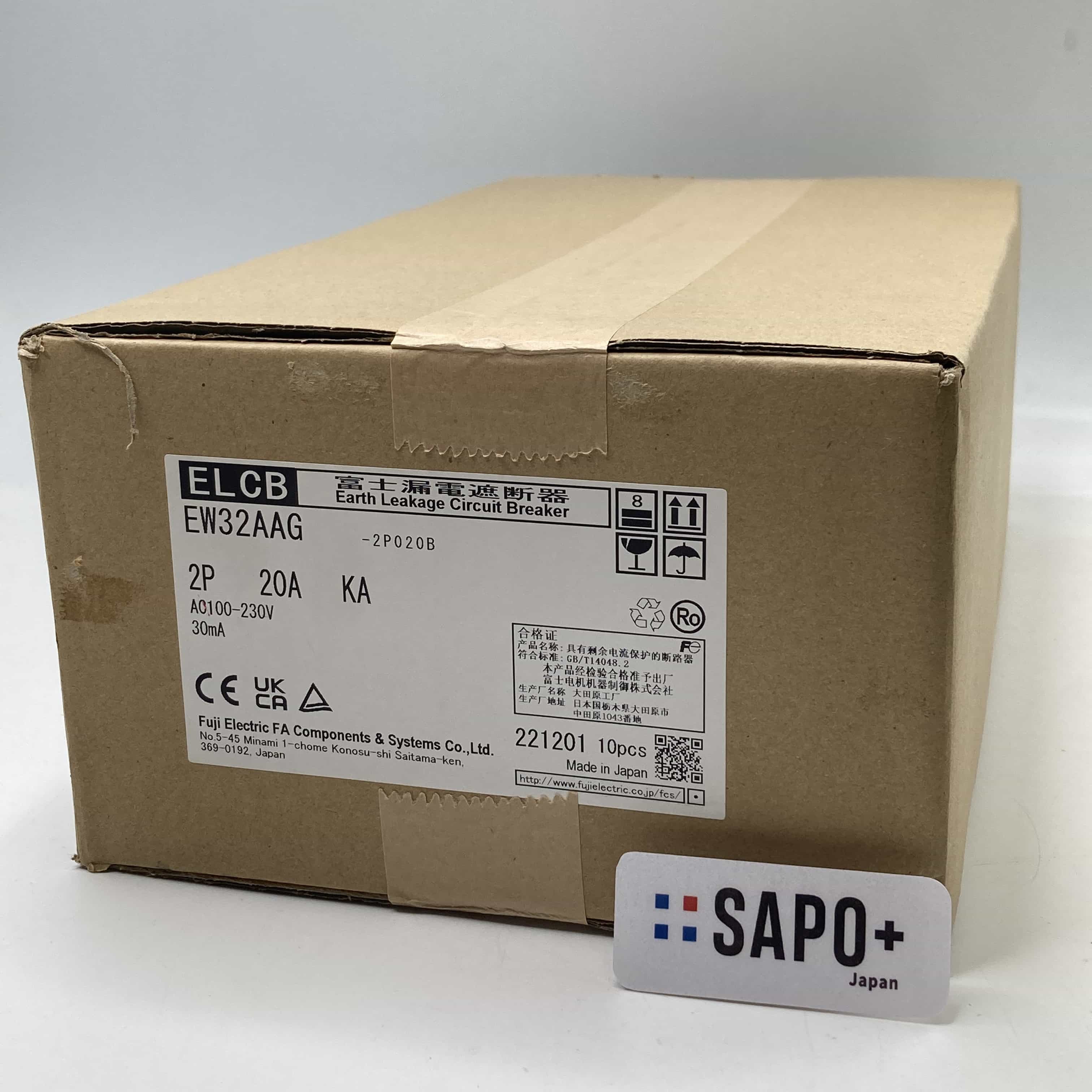 EW32AAG-2P020B AC100-230V 30mA (10個入り) 一般配線用漏電遮断器 富士電機