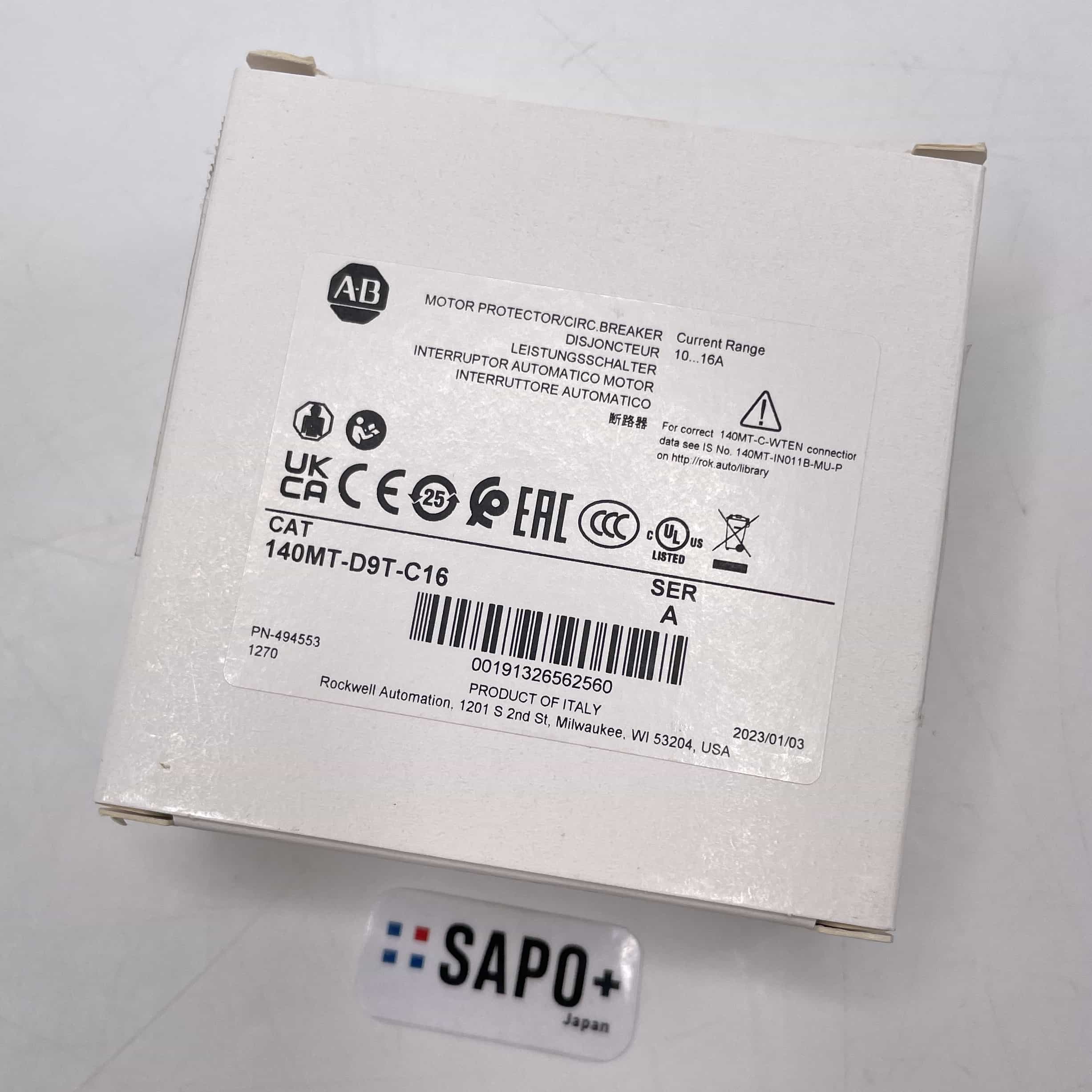 140MT-D9T-C16 2023年製 箱破れ有/箱汚れ有/テープ付着有/テープ付着跡有 モータ保護用サーキットブレーカ Rockwell Automation