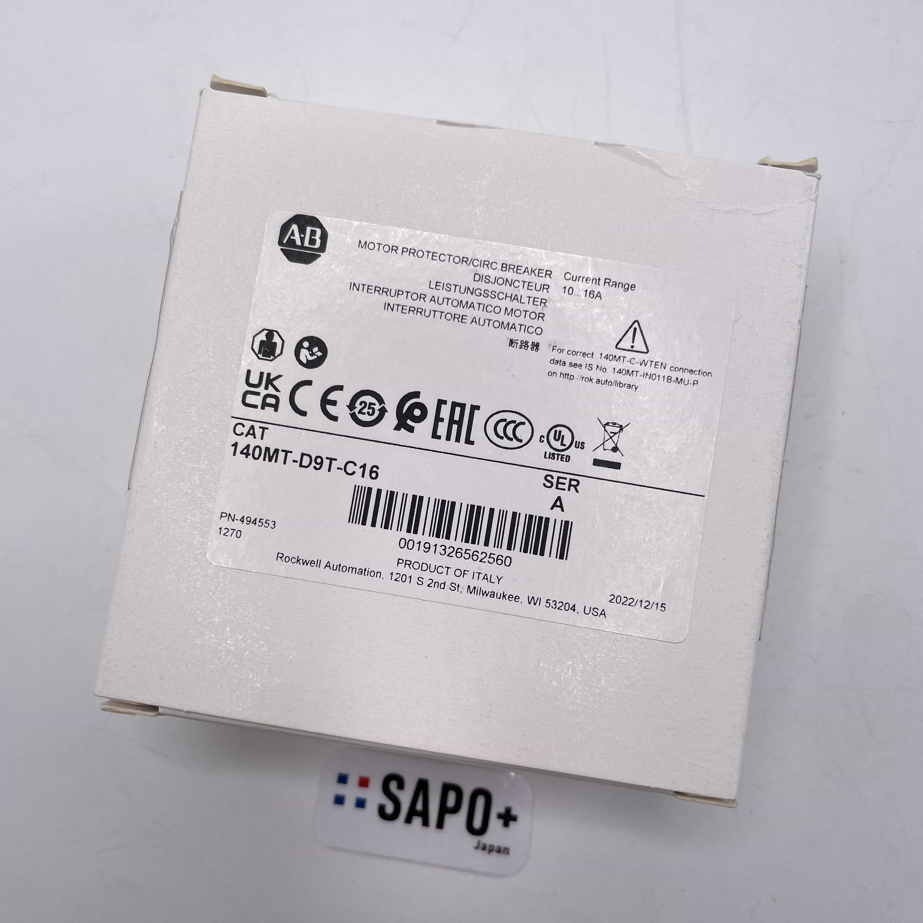 140MT-D9T-C16 2022年製 箱潰れ有/箱汚れ有/テープ付着有/テープ付着跡有 モータ保護用サーキットブレーカ Rockwell Automation