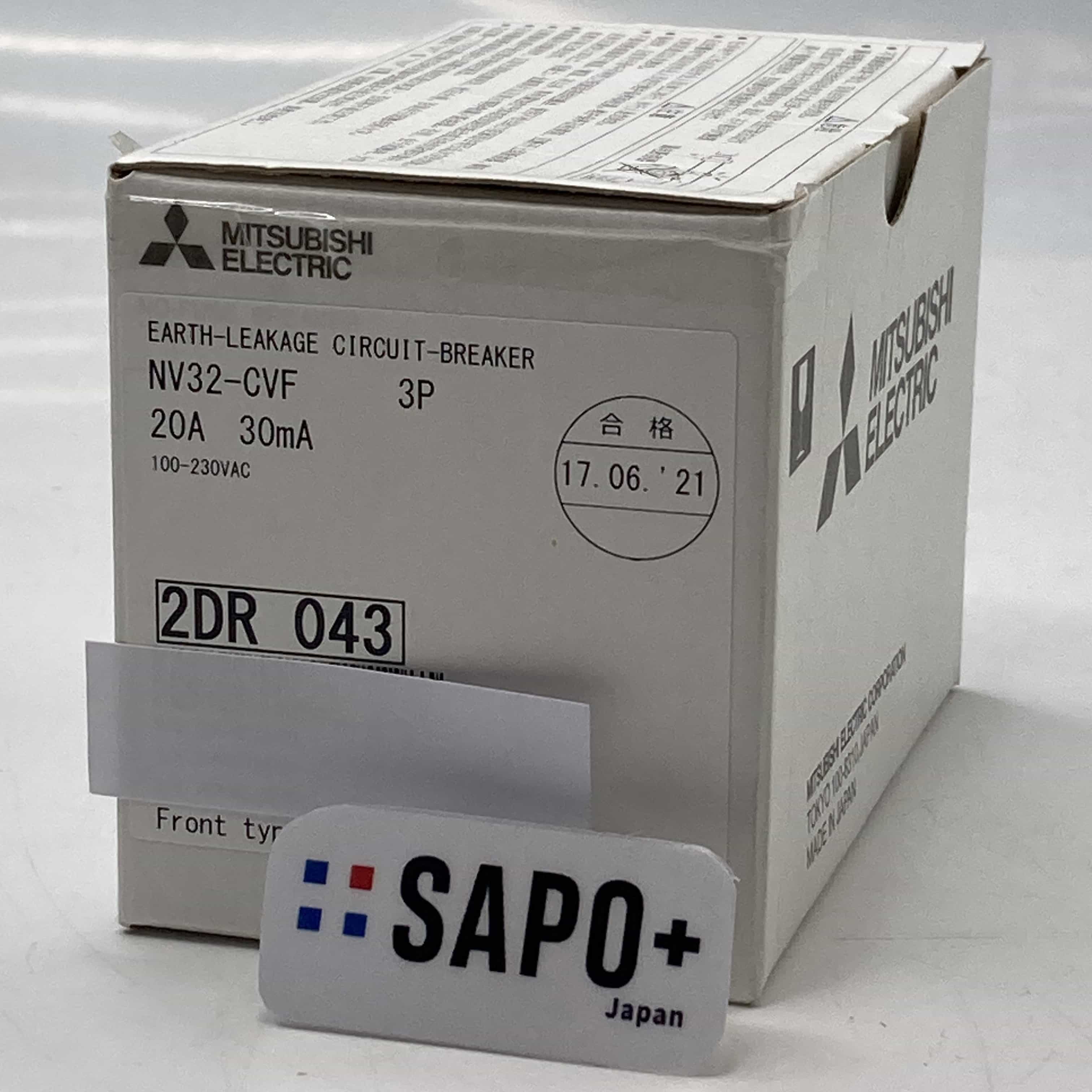 NV32-CVF 3P 20A 30mA 100-230VAC 2021年製 外箱ダメージ有 漏電遮断器 三菱電機