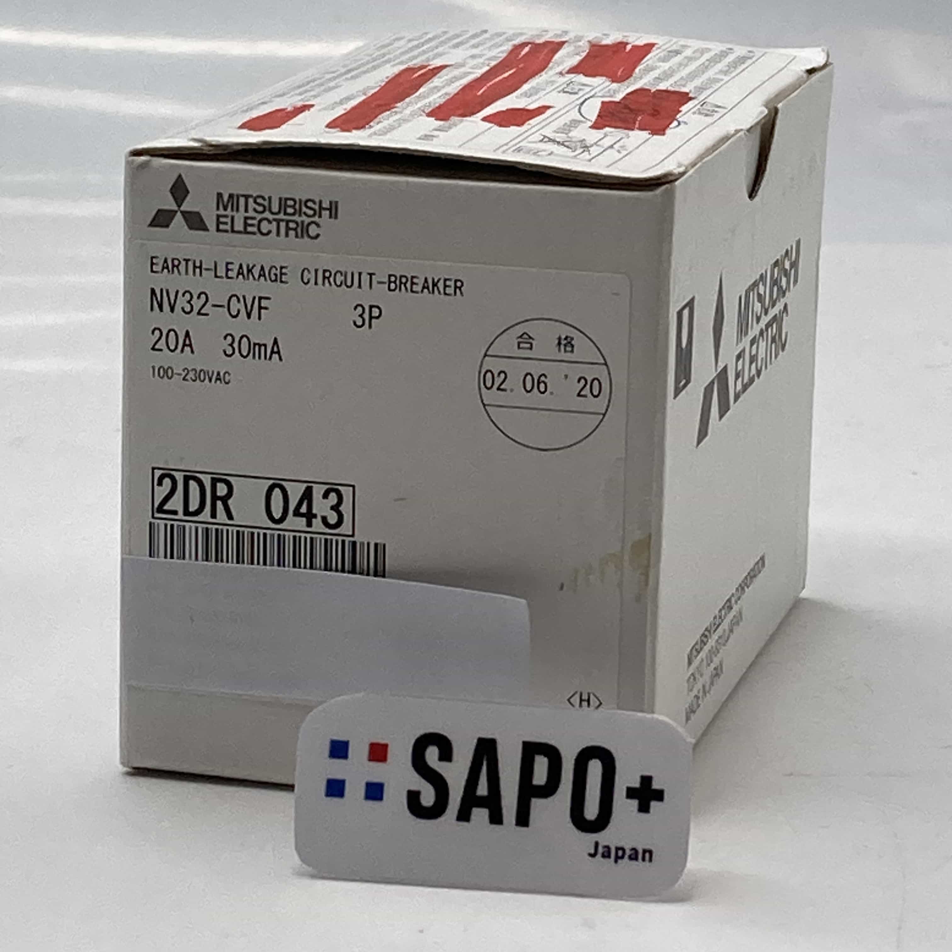 NV32-CVF 3P 20A 30mA 100-230VAC 2020年製 外箱ダメージ有 漏電遮断器 三菱電機