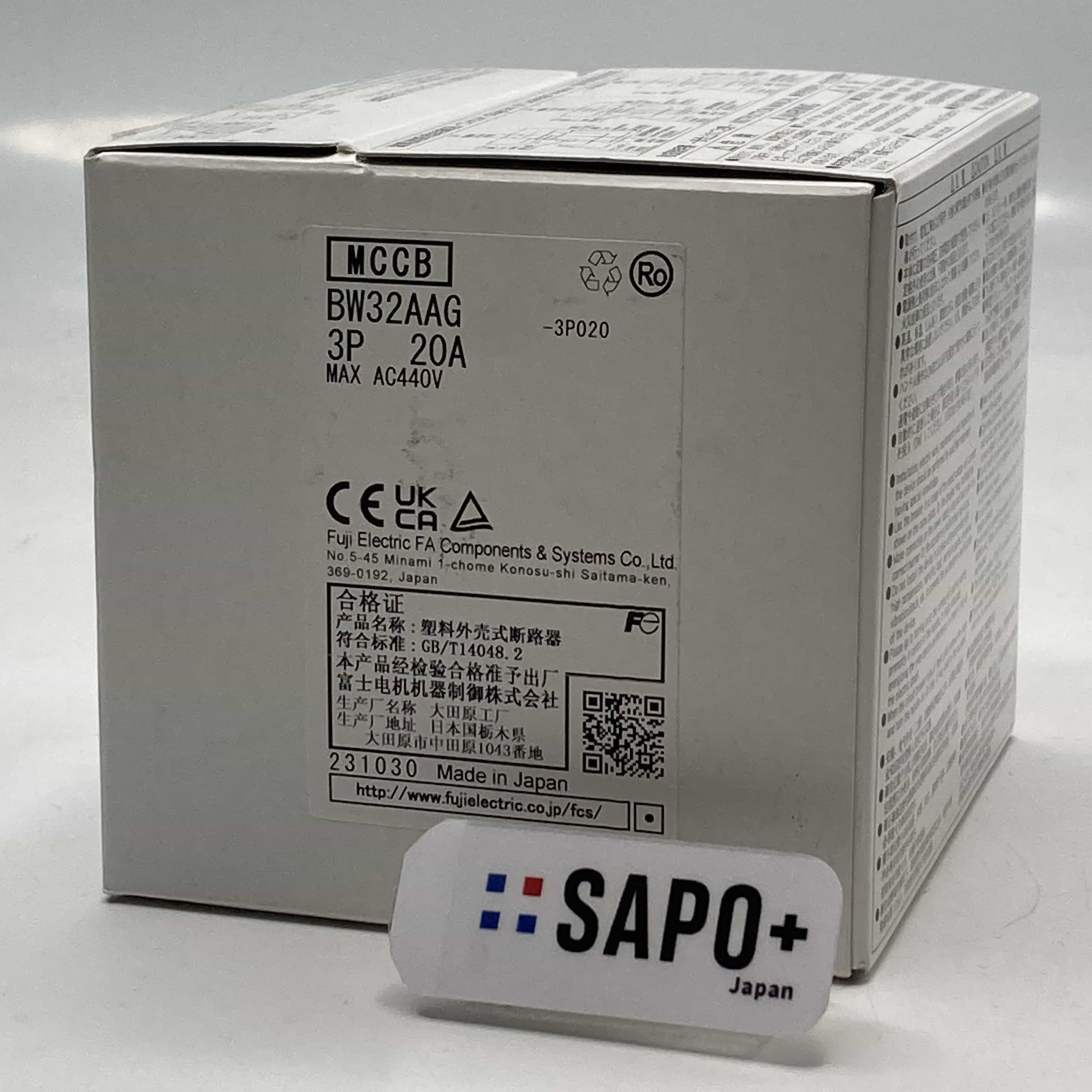 BW32AAG-3P020 2023年製 テープ付着跡有 配線用遮断器 富士電機
