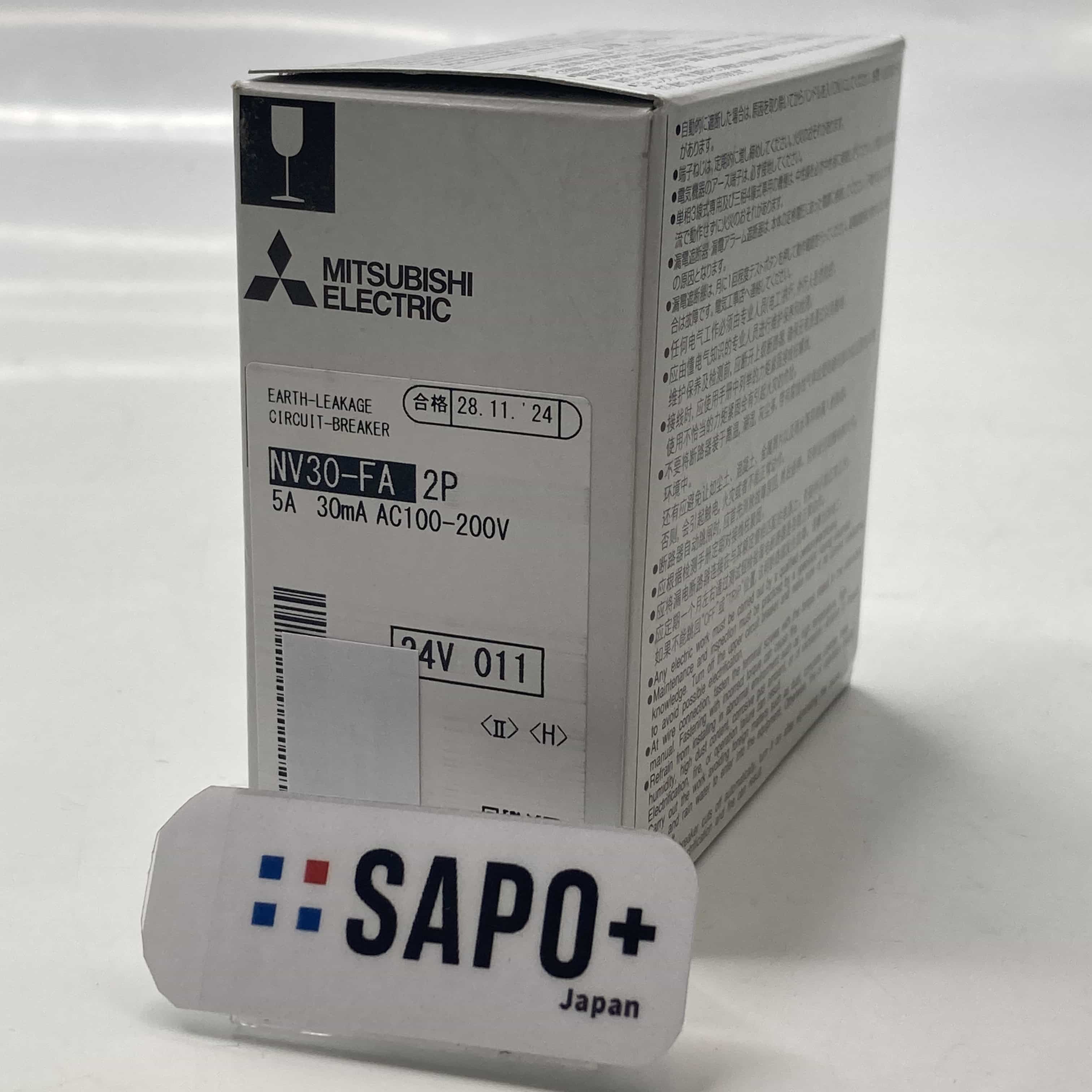 NV30-FA 2P 5A 30mA 2024年製 漏電遮断器 三菱電機