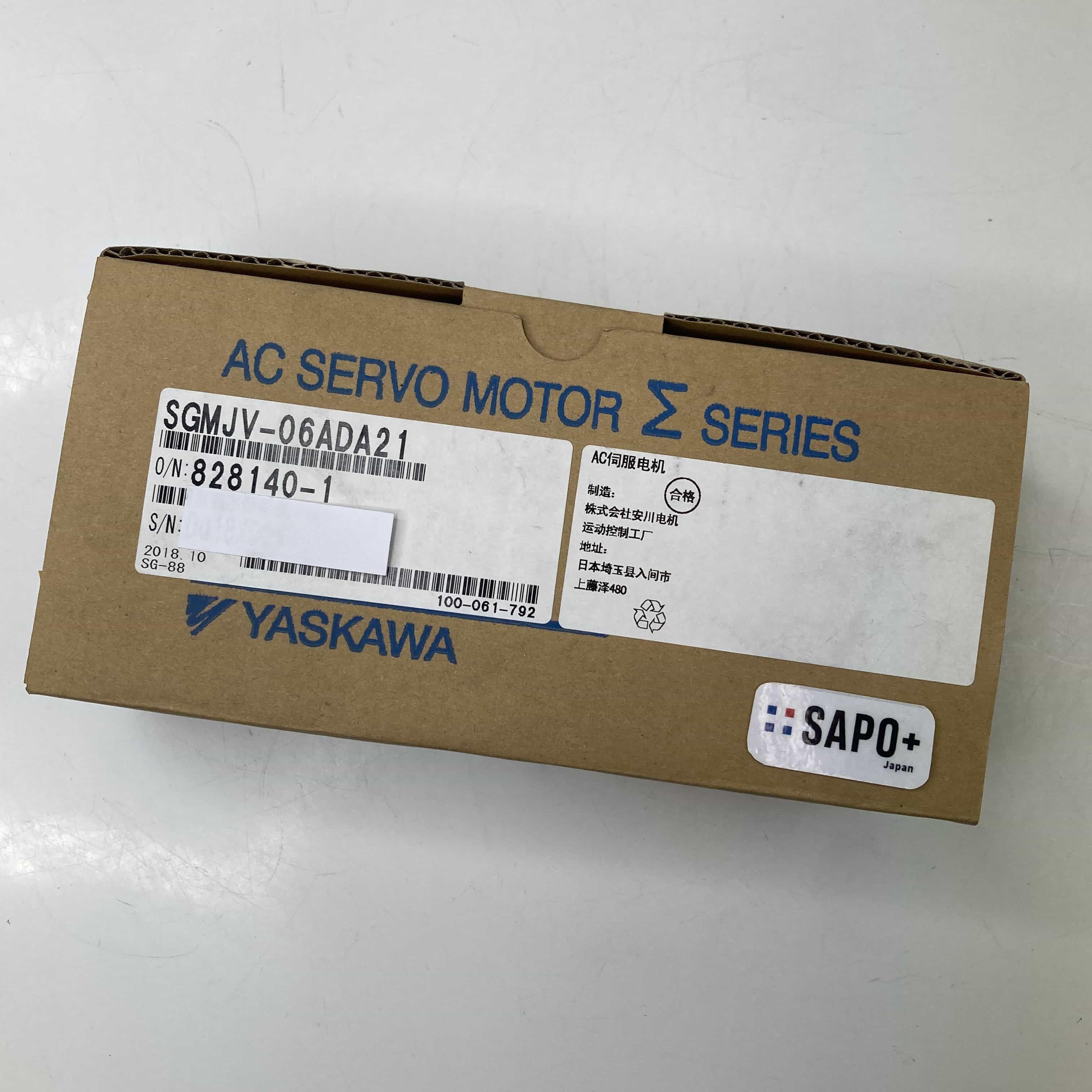 SGMJV-06ADA21 2018年製 サーボモータ 安川電機