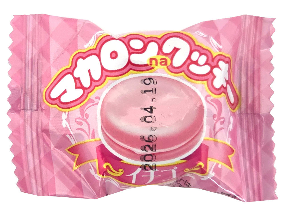 マカロンクッキーイチゴ１個バラ