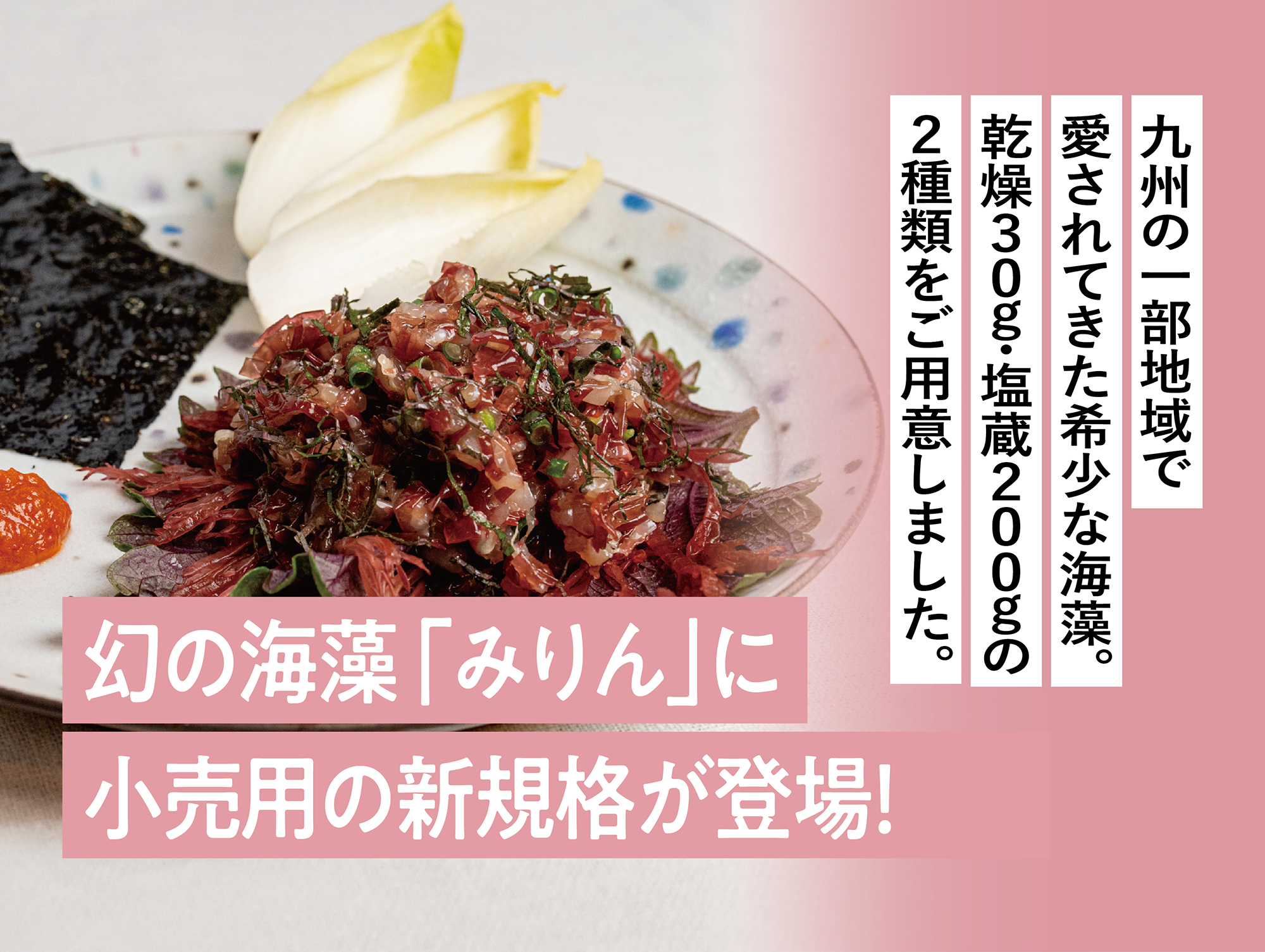 幻の海藻「みりん」に小売用の新規格が登場！