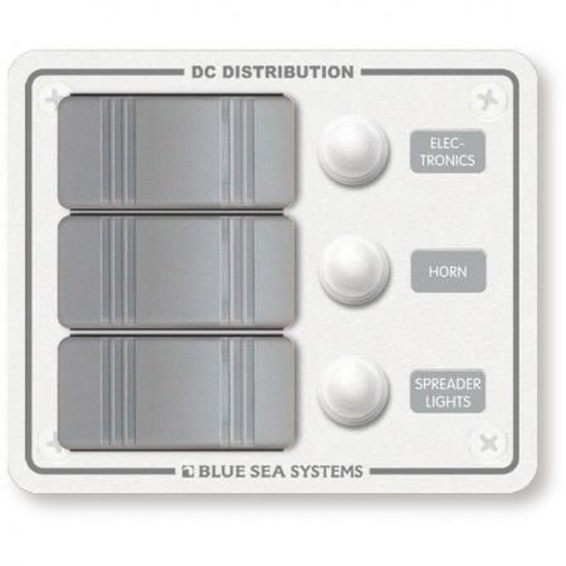 BlueSea コンチュラ スイッチ パネルBK付 縦型 3P White (8274)