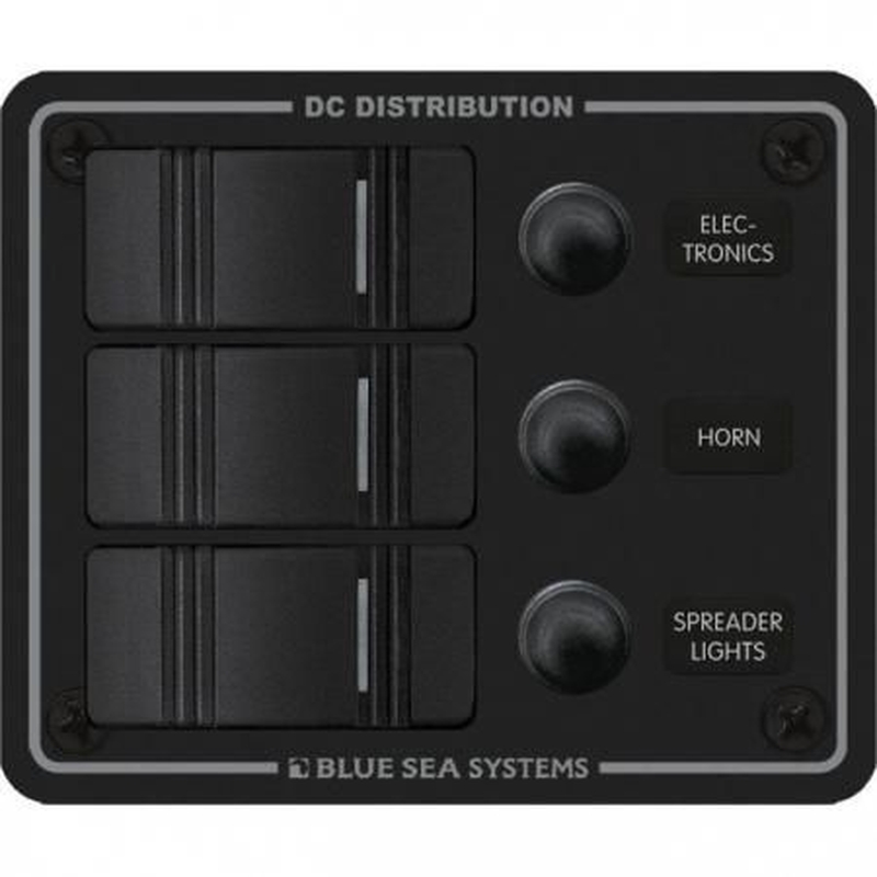 BlueSea コンチュラ スイッチ パネルBK付 縦型 3P Black (8374)