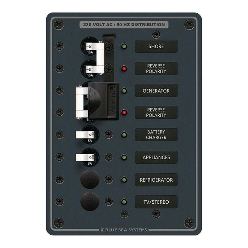 BlueSea Panel 2 Sources230VAC ＋4 pos 30A (8567)