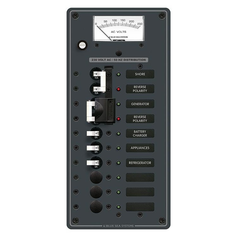 BlueSea スイッチパネル 2ソース230VAC 10pos Mter (8589)