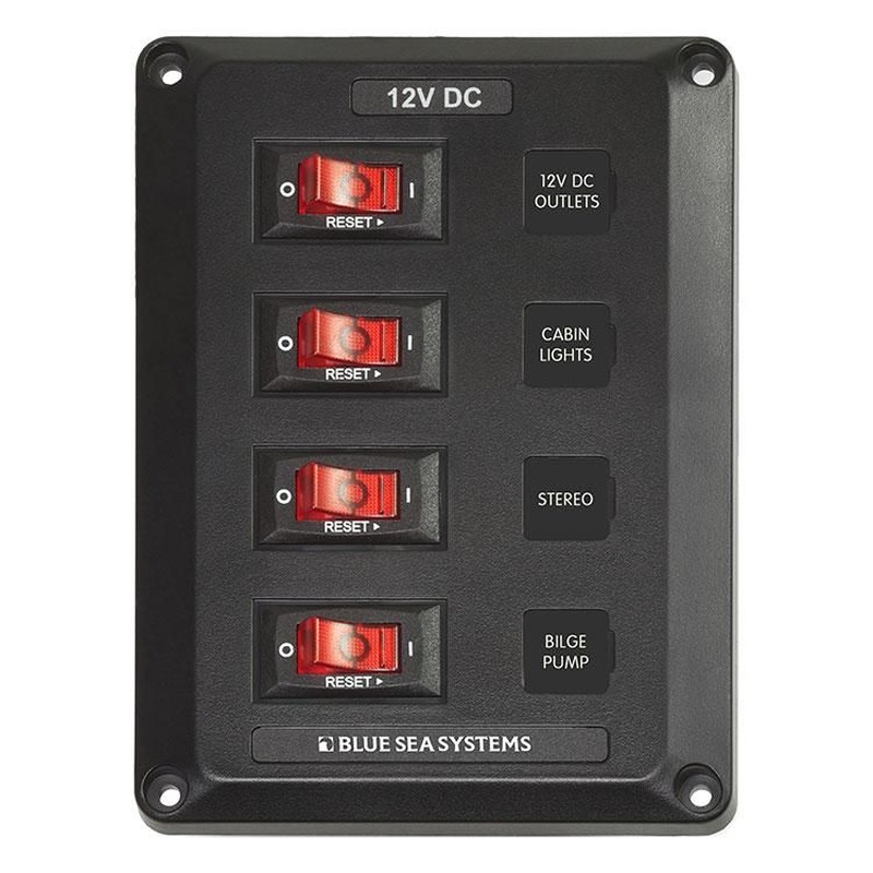 BlueSea DC スイッチ パネル 12VDC CB 4 Pos (4350)