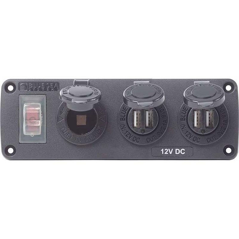 BlueSea DC OUT パネル12VDC & 2xUSB (4355)