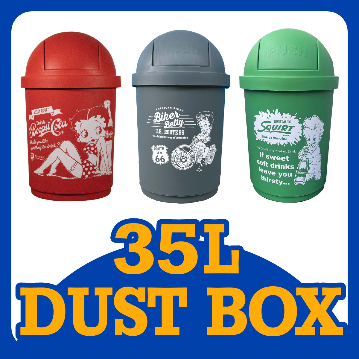 【35L 蓋付きゴミ箱☆】【アメリカン ダイナー】35L AMERICAN DUST BOX◼︎35L ダストボックス