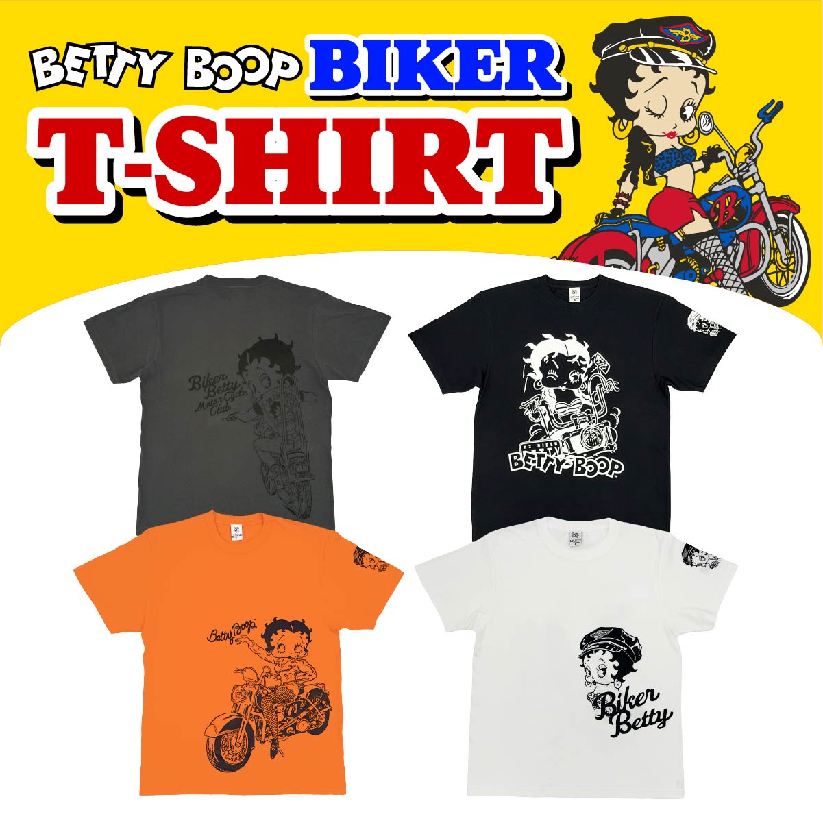 【バイカーベティ☆】【アメカジTシャツ!】半袖Tシャツ BIKER BETTY T-SHIRT■バイカーベティTシャツ
