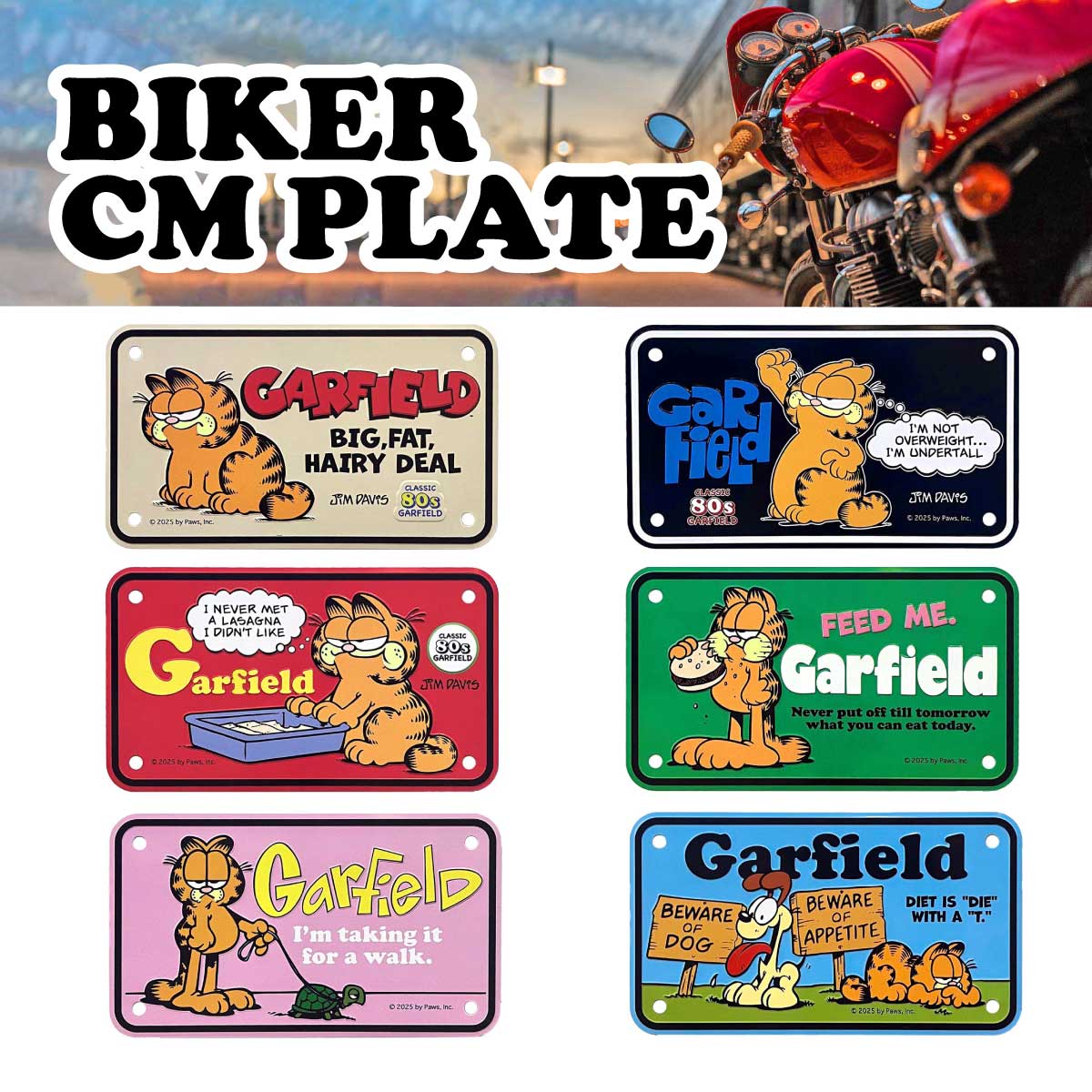 【MINIでも存在感抜群！】GARFIELD BIKER CM PLATE ミニ  ライセンスプレート ガーフィールド ■バイカーCMプレート