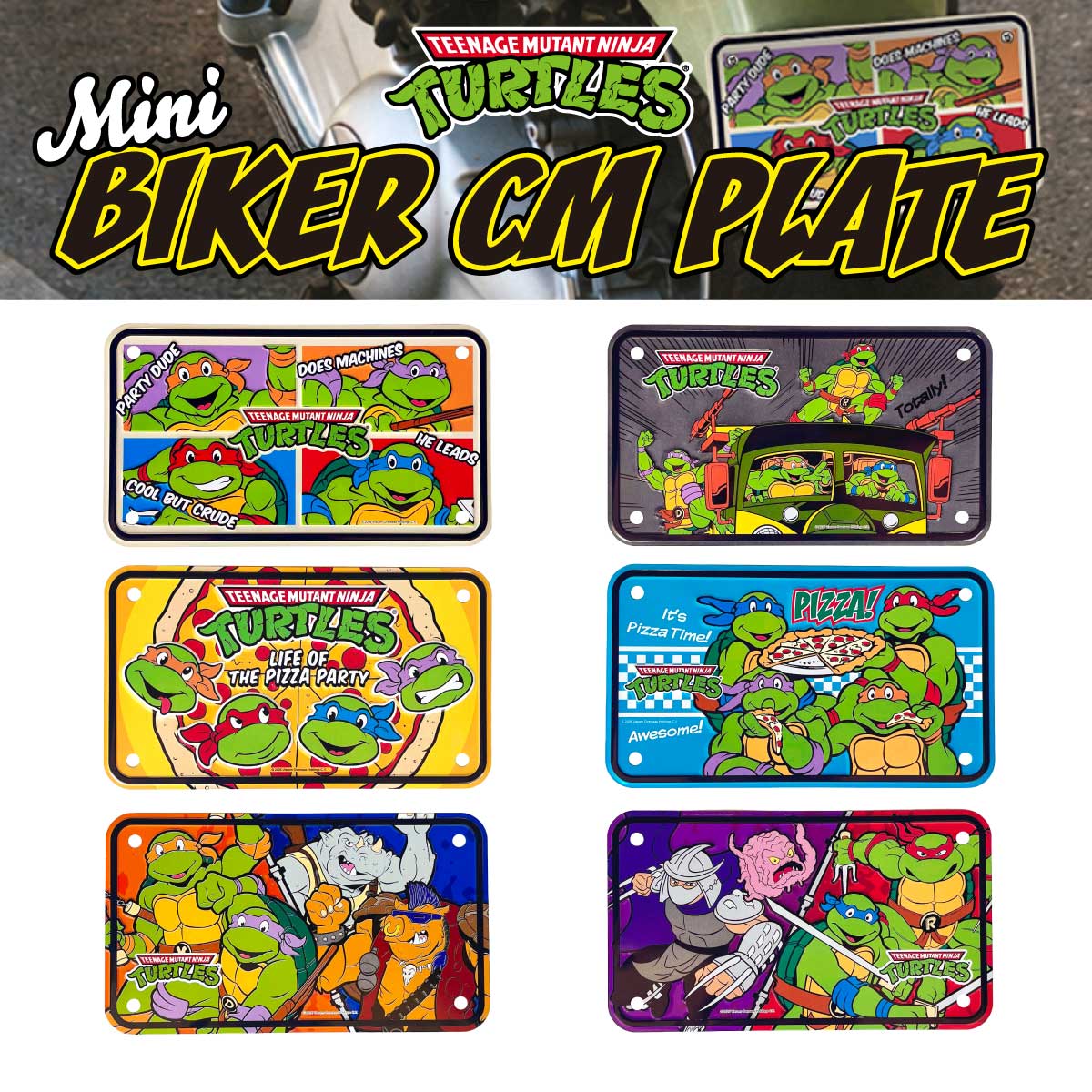 【MINIでも存在感抜群！】TMNT BIKER CM PLATE ミニ ライセンスプレート タートルズ  ■バイカーCMプレート