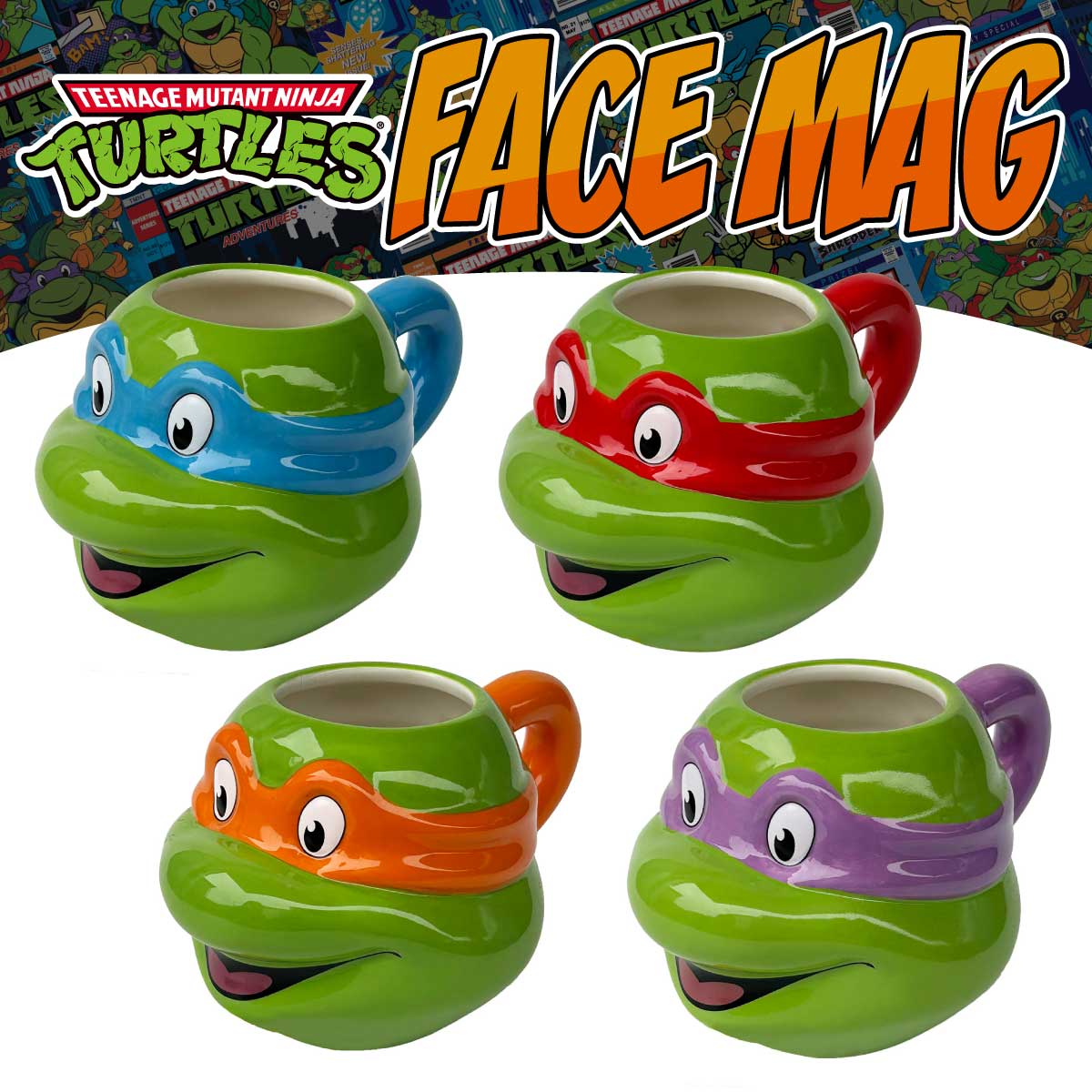 【存在感バツグン！】【ギフトにも最適】マグカップ TURTLES FACE MUG■フェイスマグ
