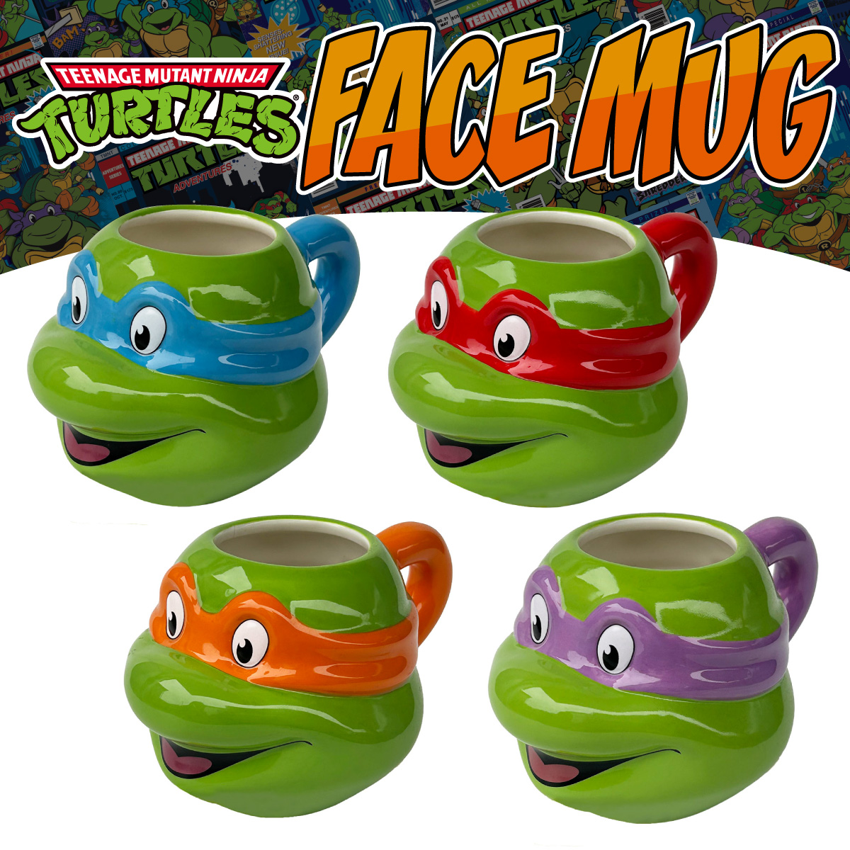 【存在感バツグン！】【ギフトにも最適】マグカップ TURTLES FACE MUG■フェイスマグ
