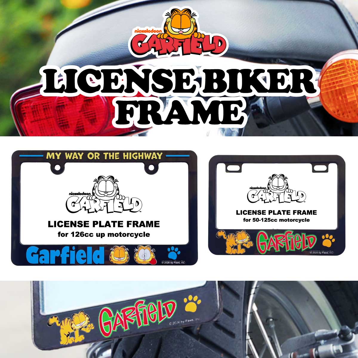 【BIKERいぃ場行く！】【愛車をドレスアップ！】GARFIELD LICENSE BIKER  FRAME ガーフィールド■ライセンス バイカー フレーム