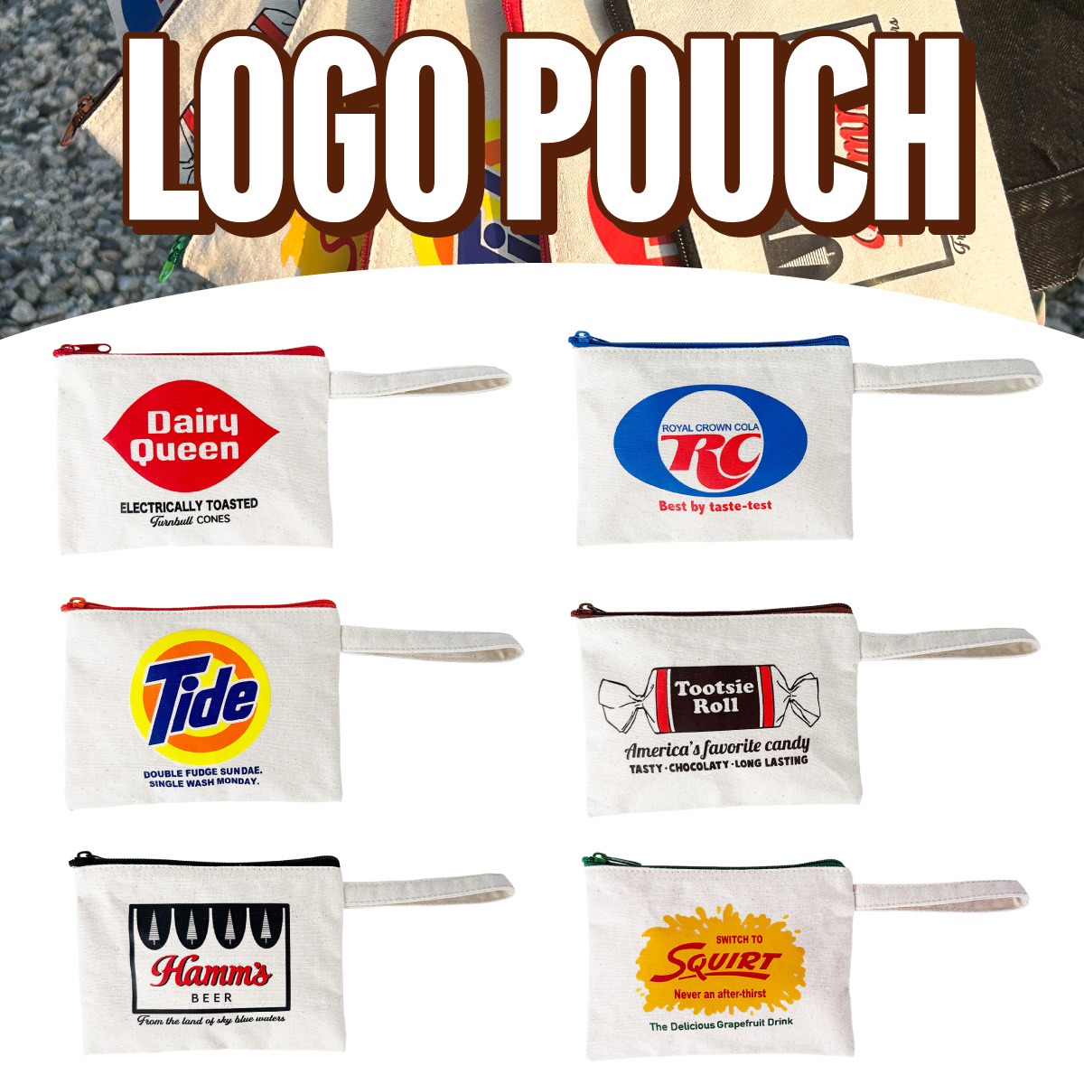 【カワイイ企業ロゴ☆】【マルチに使えるサイズ感！】ADVERTISING LOGO POUCH■ロゴポーチ