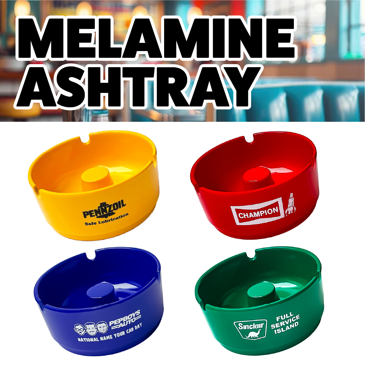 【実用性バツグン★】【ラウンド型で使いやすい！】灰皿 MELAMINE ASHTRAY◾️メラミンアッシュトレー