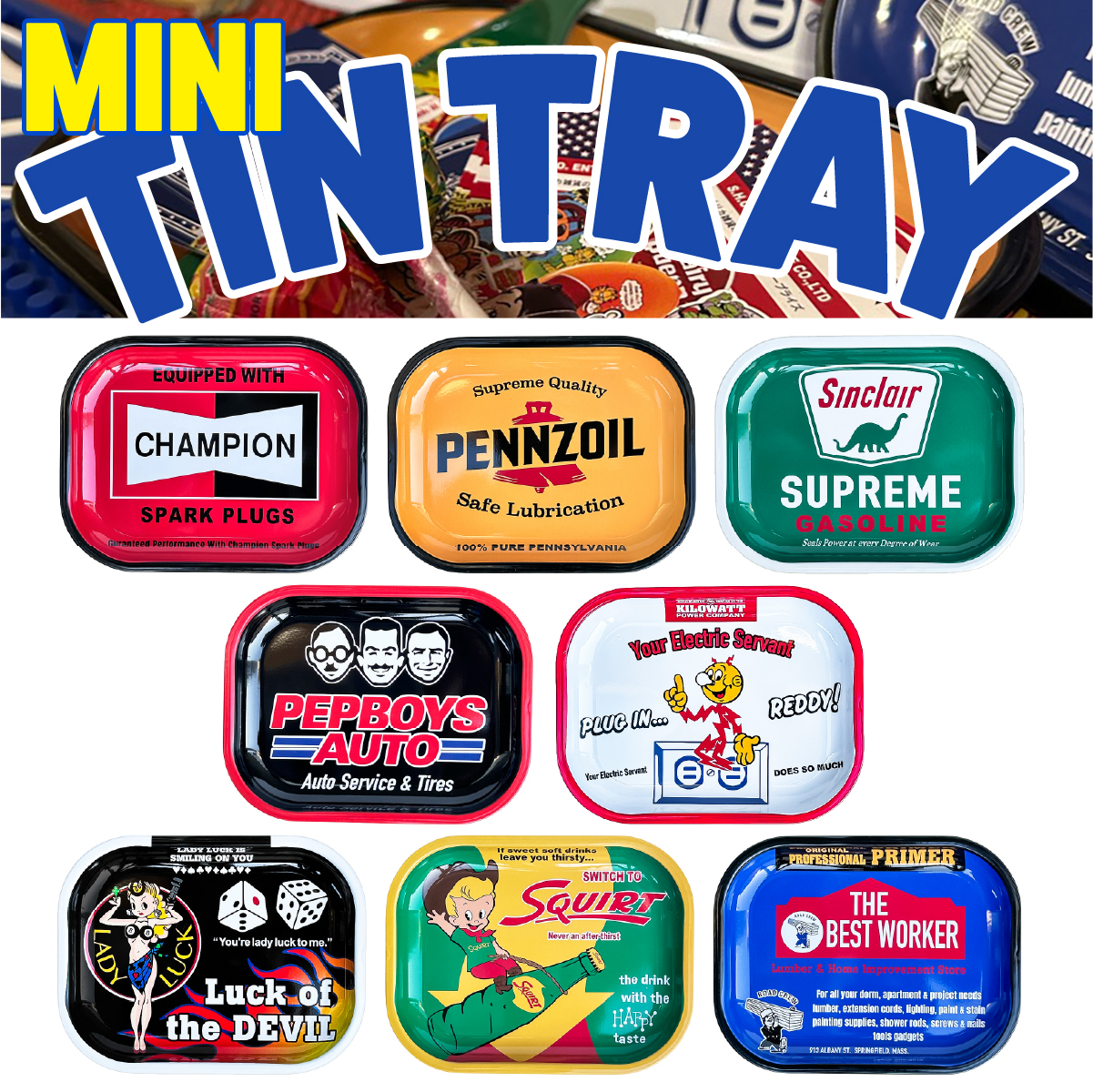 【MINIサイズでカワイイ★】【ブリキでレトロ気分】お盆 MINI TIN TRAY◾️ミニティントレイ