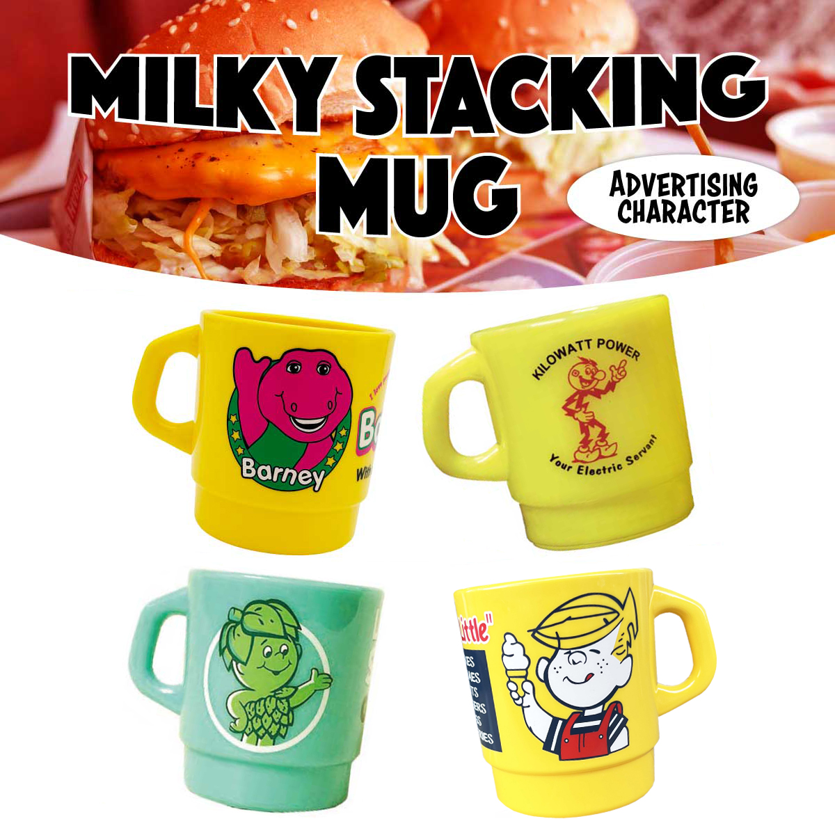 【アメキャラ☆】【ファイヤーキング風】ミルキー スタッキング マグ クリアカップ ■MILKY STACKING MUG