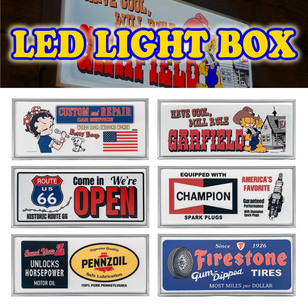 【アメリカンレトロ☆】【ウォールインテリア！】LED LIGHT BOX■LEDライトボックス