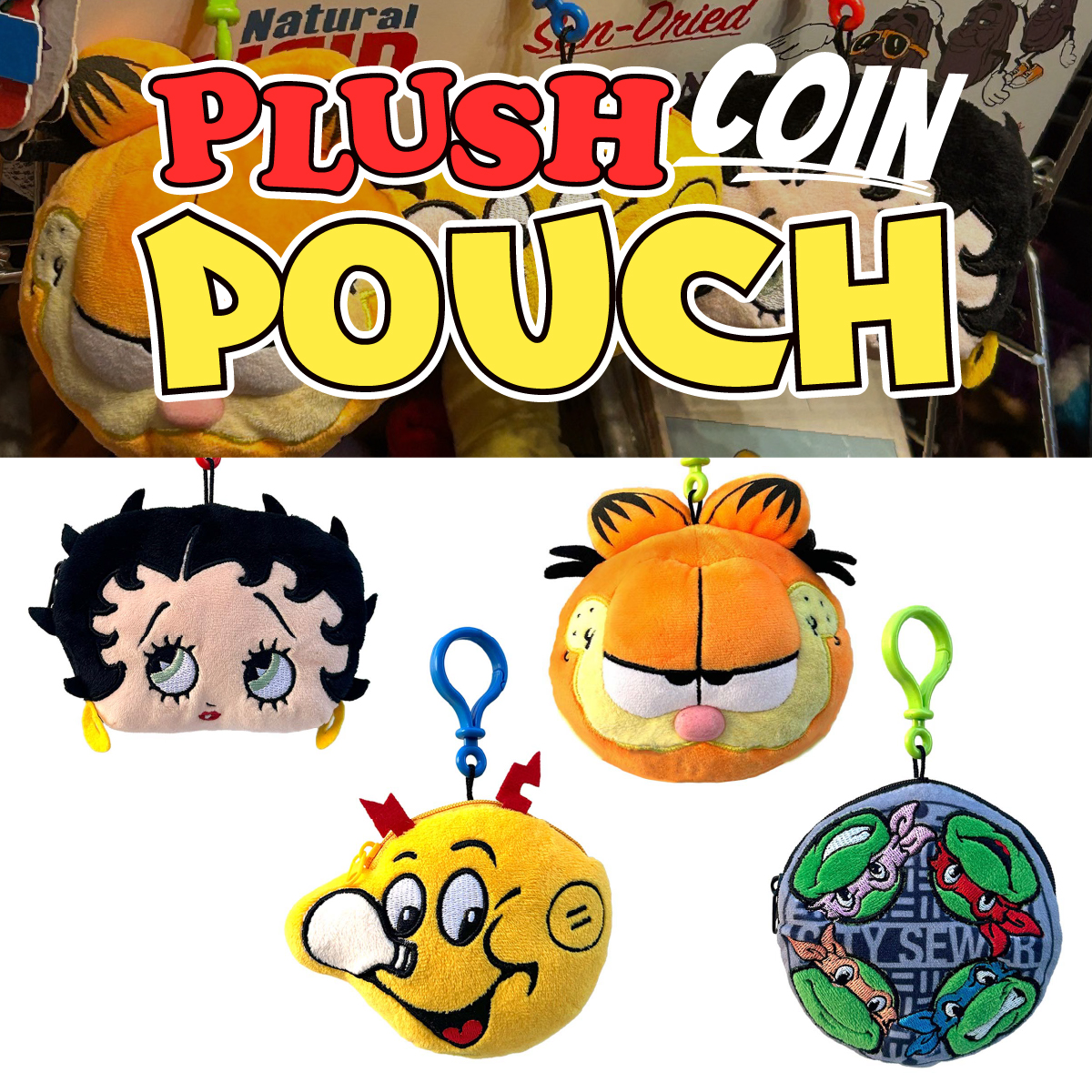 【ふわふわ可愛い！】【便利なポーチ付き☆】PLUSH COIN POUCH アメキャラ ◾️プラッシュコインポーチ