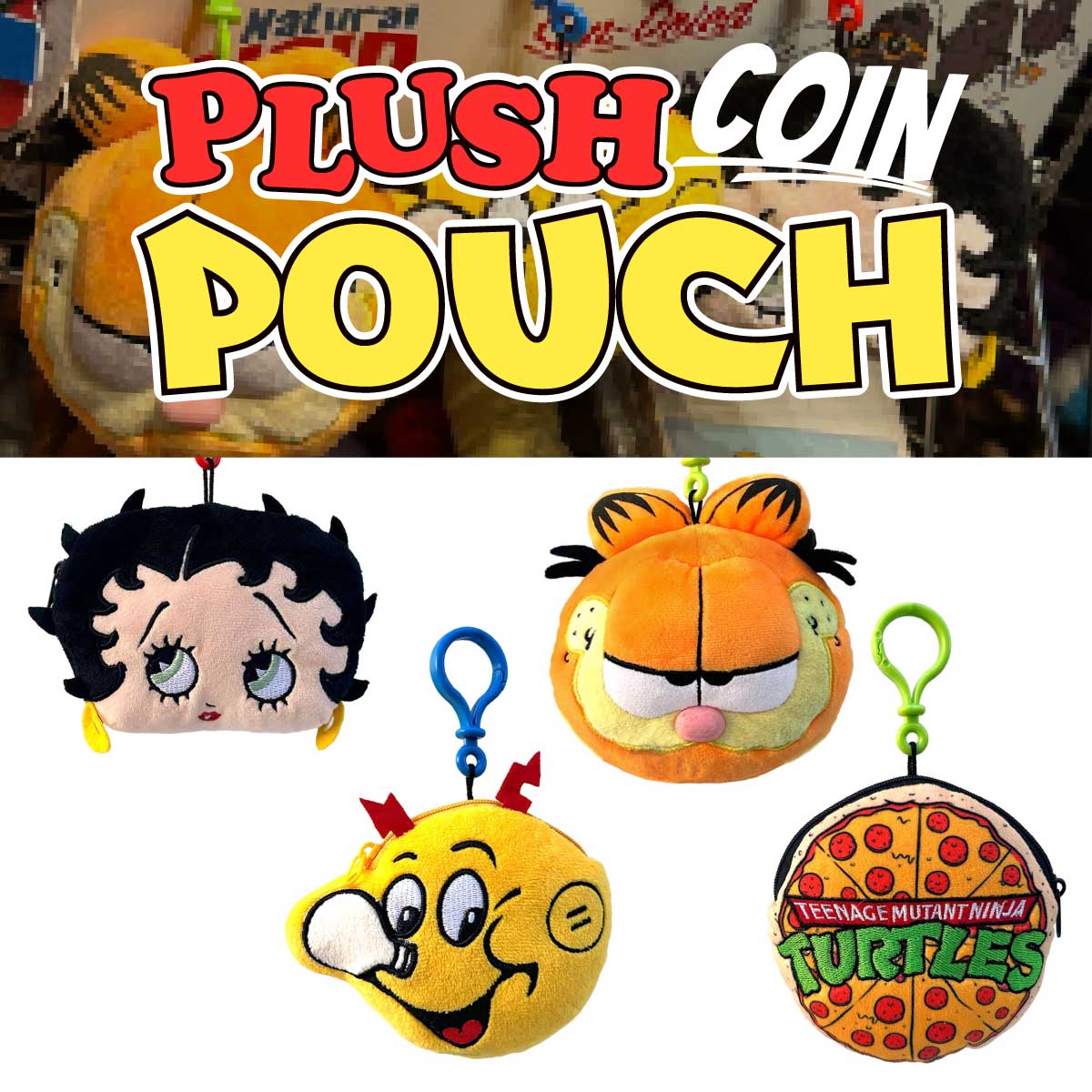 【ふわふわ可愛い！】【便利なポーチ付き☆】PLUSH COIN POUCH アメキャラ ■プラッシュ コインポーチ