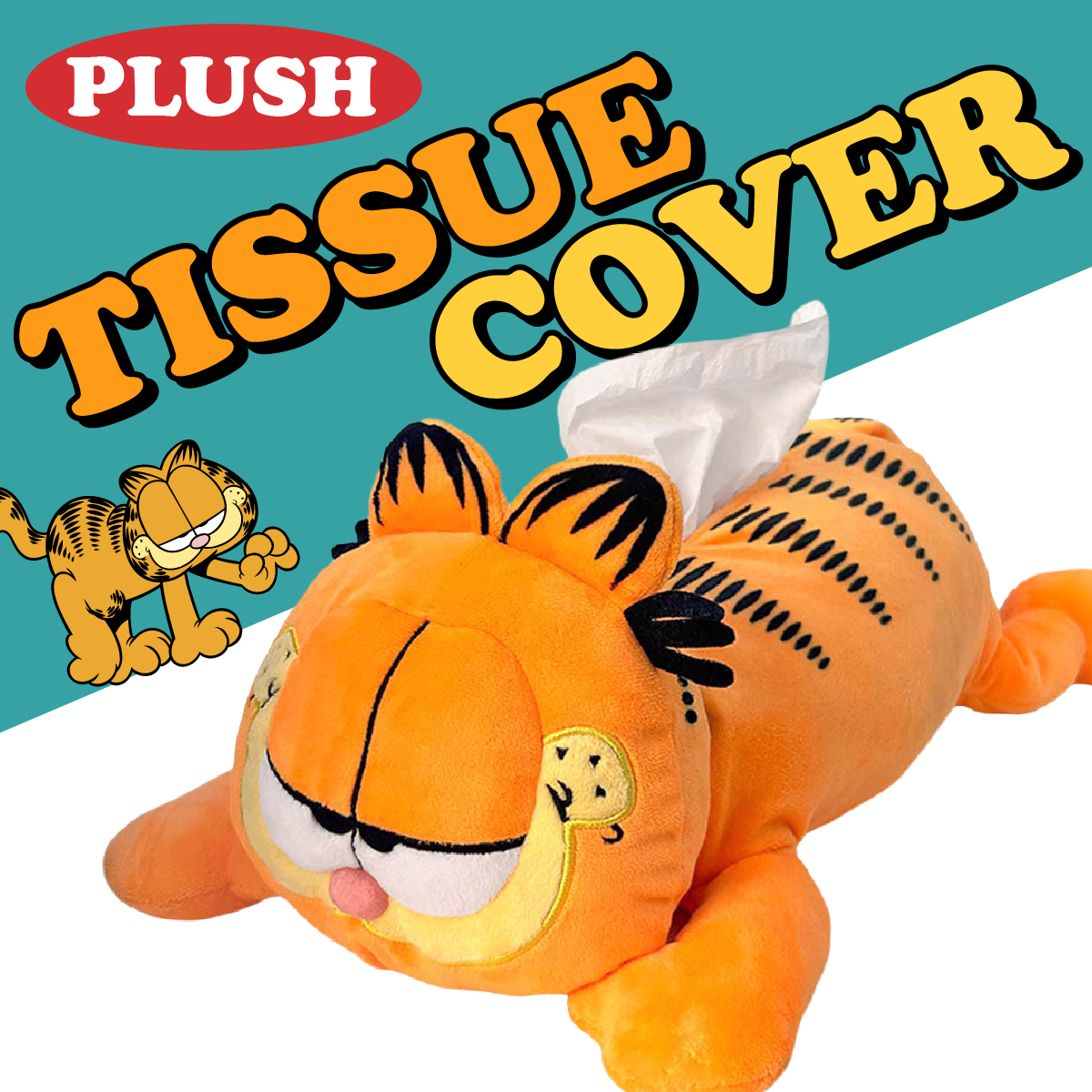 【ぎゅーっとしたくなる♡】GARFIELD PLUSH TISSUE COVER ◾️ガーフィールド プラッシュティッシュカバー