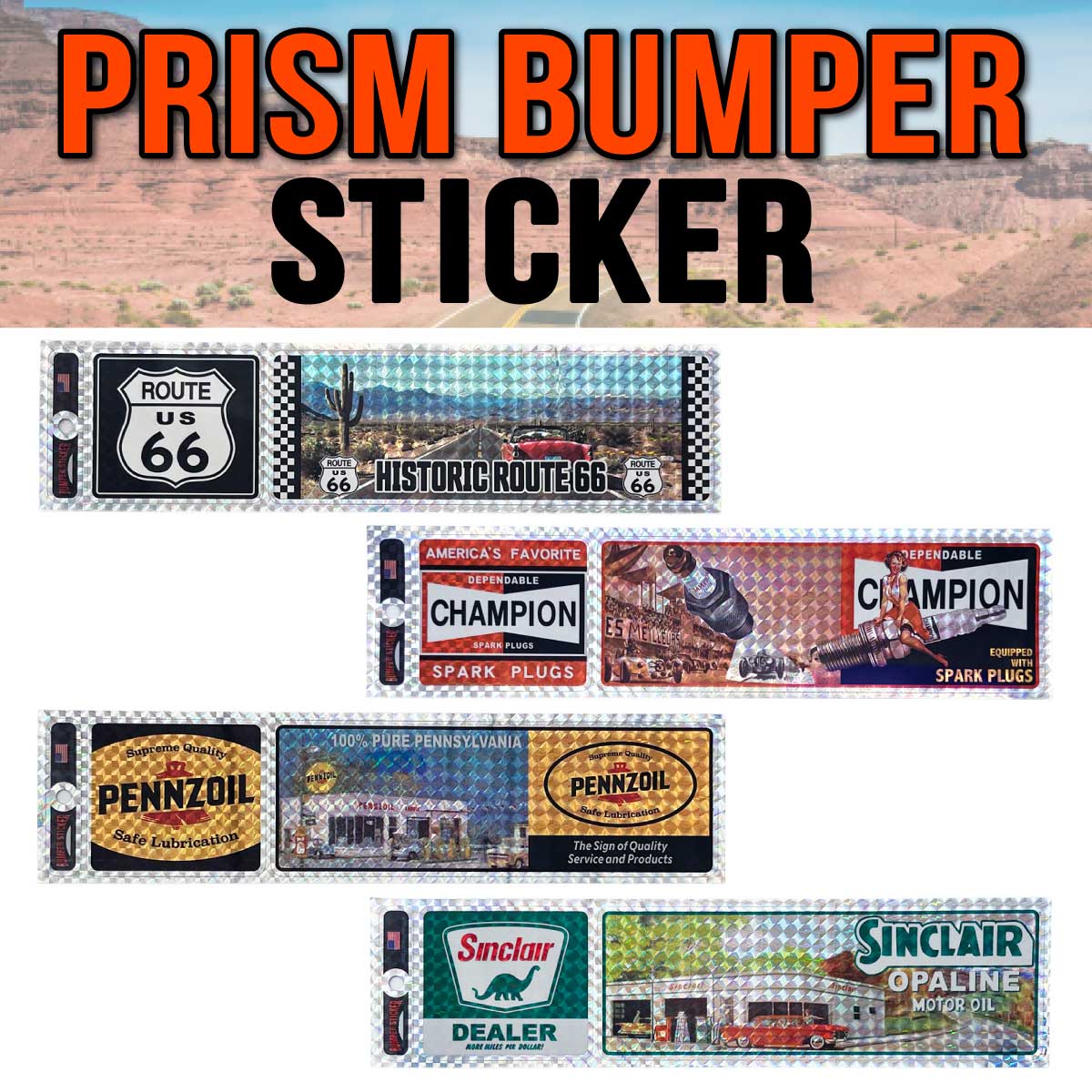【ガレージライフを彩る！】【光るプリズム仕様◎】MOTER PRISM BUMPER STICKER■モーター系 プリズムバンパーステッカー
