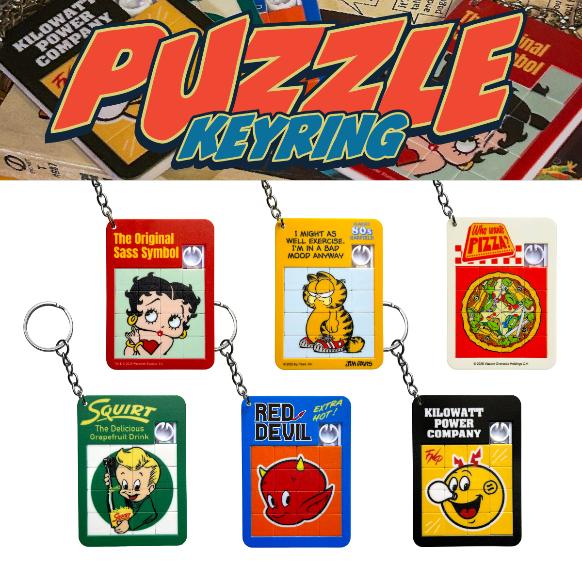 【アメ雑 × 遊び心！】【手軽に脳トレ⁉︎】AMERICAN CHARACTER PUZZLE KEYRING ■パズル キーリング