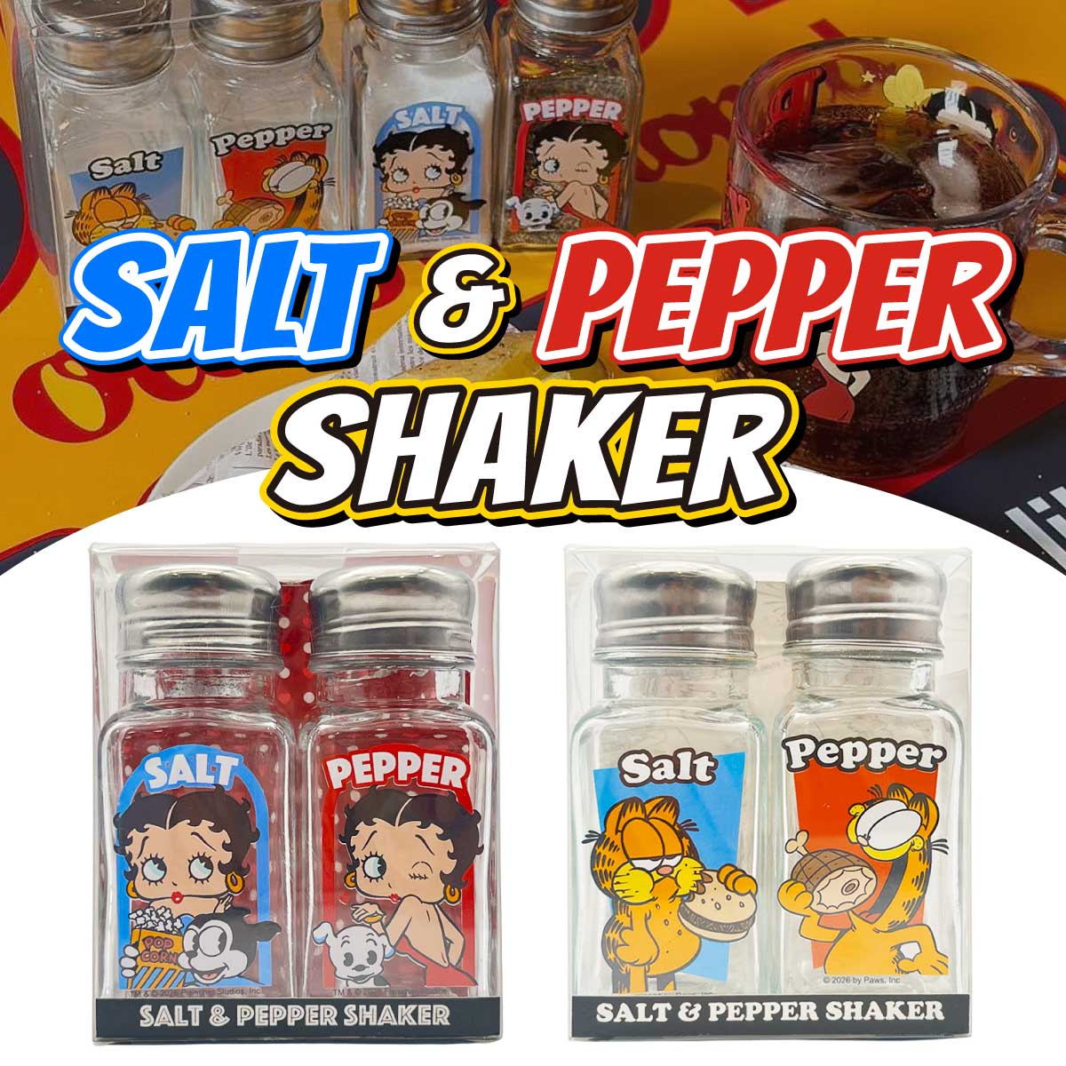 【ポップで可愛い◎】【食卓をアメリカンダイナーに！】SALT&PEPPER SHAKER■ソルト＆ペッパー シェイカー