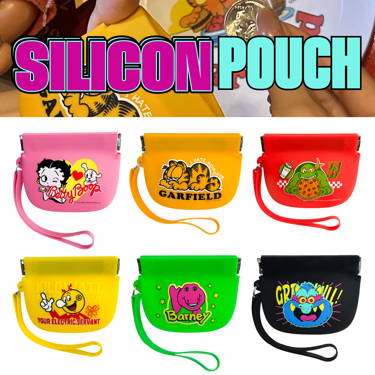 【ONE HANDで開閉ラクラク！】【バネ式ポーチ☆】SILICONE POUCH ◾️シリコンポーチ
